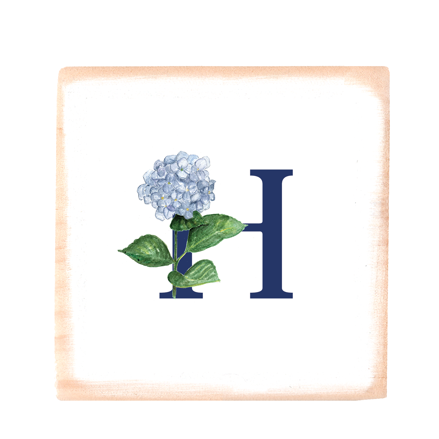 nautical alphabet - H wood block