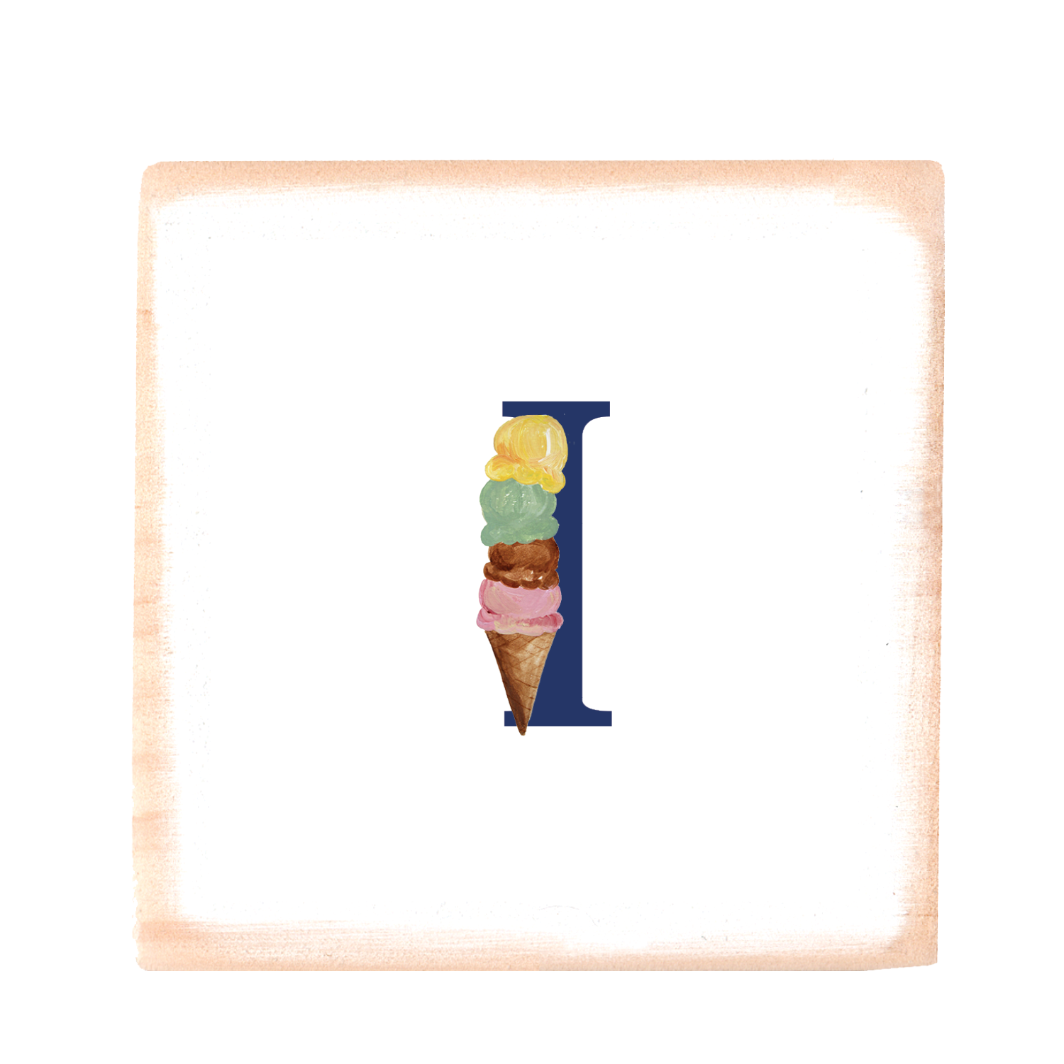 nautical alphabet - I wood block