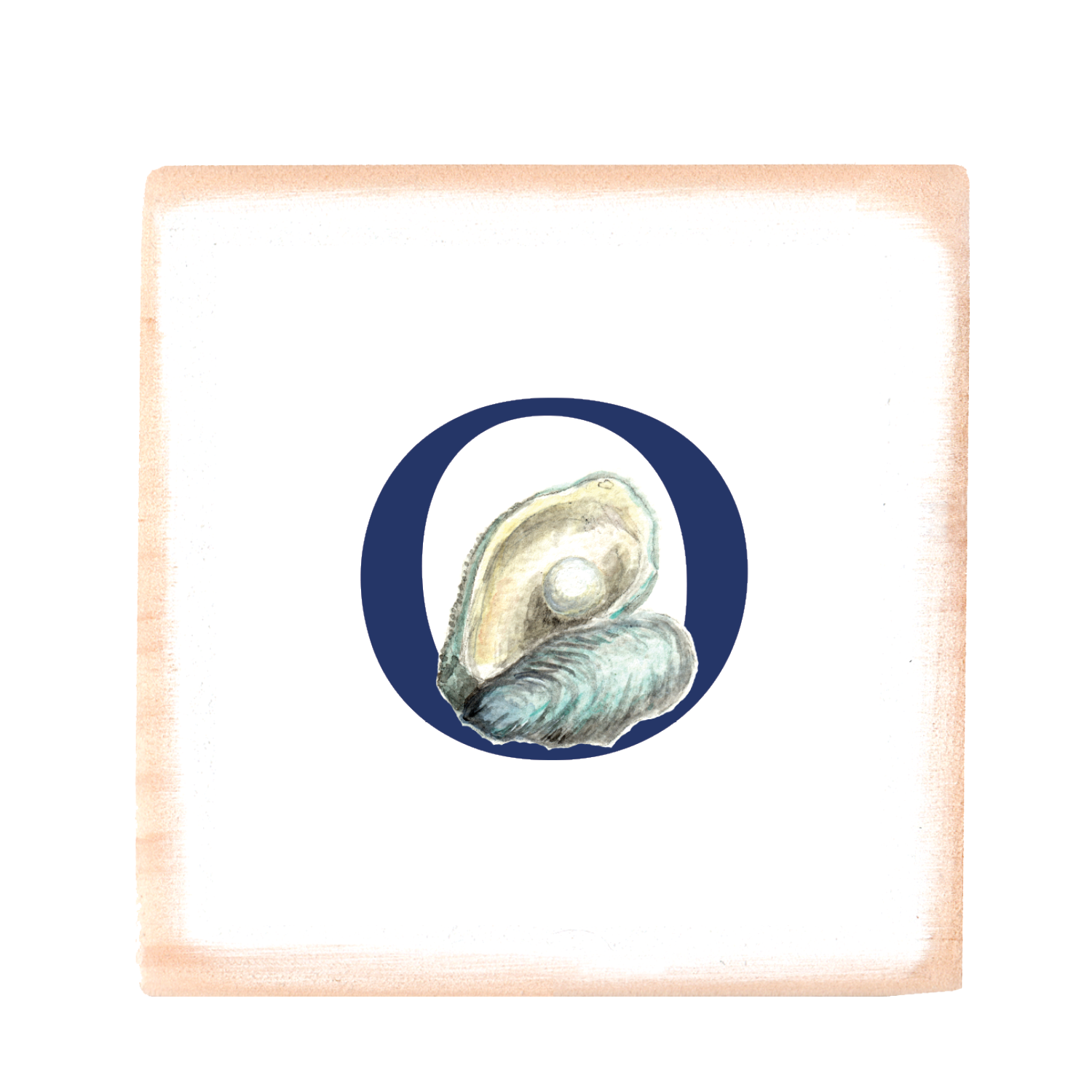 nautical alphabet - O wood block