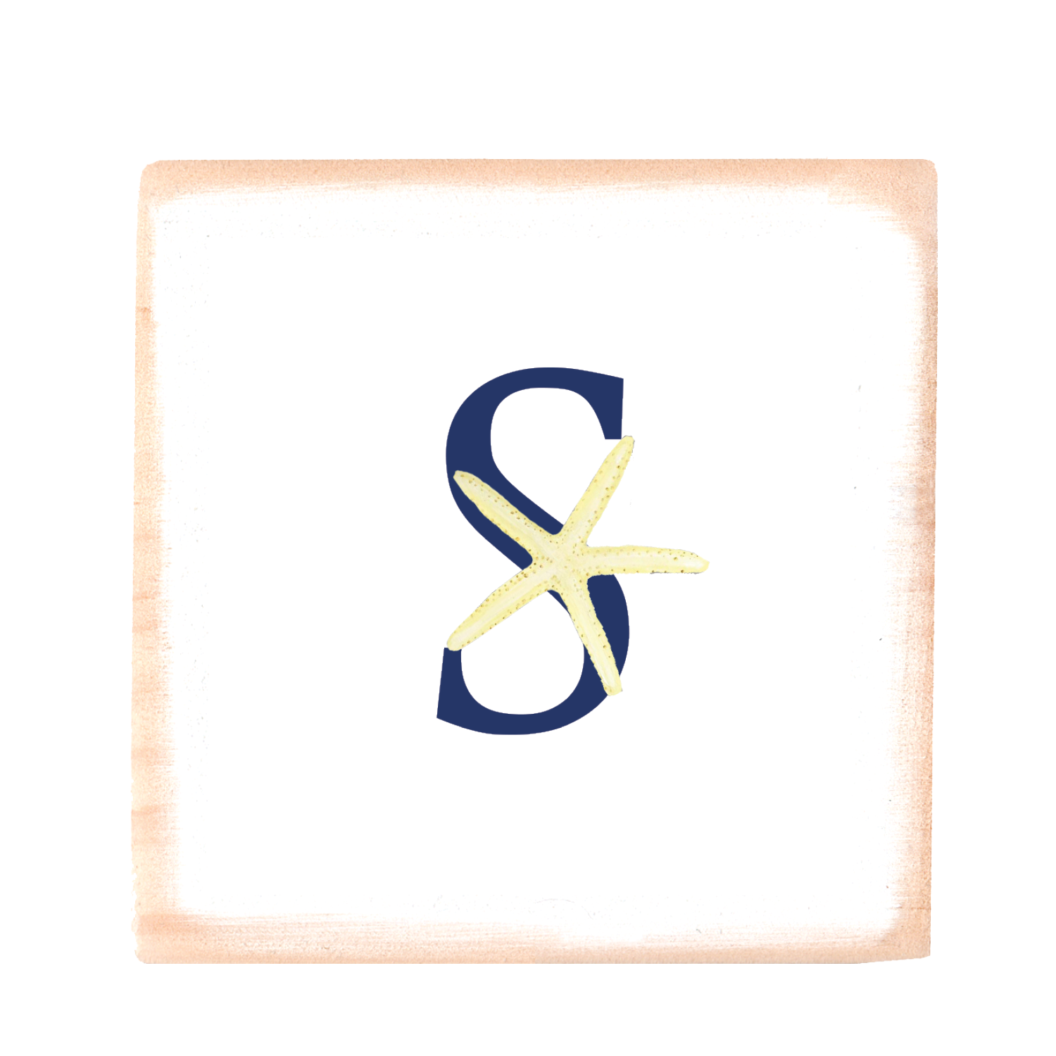 nautical alphabet - S wood block