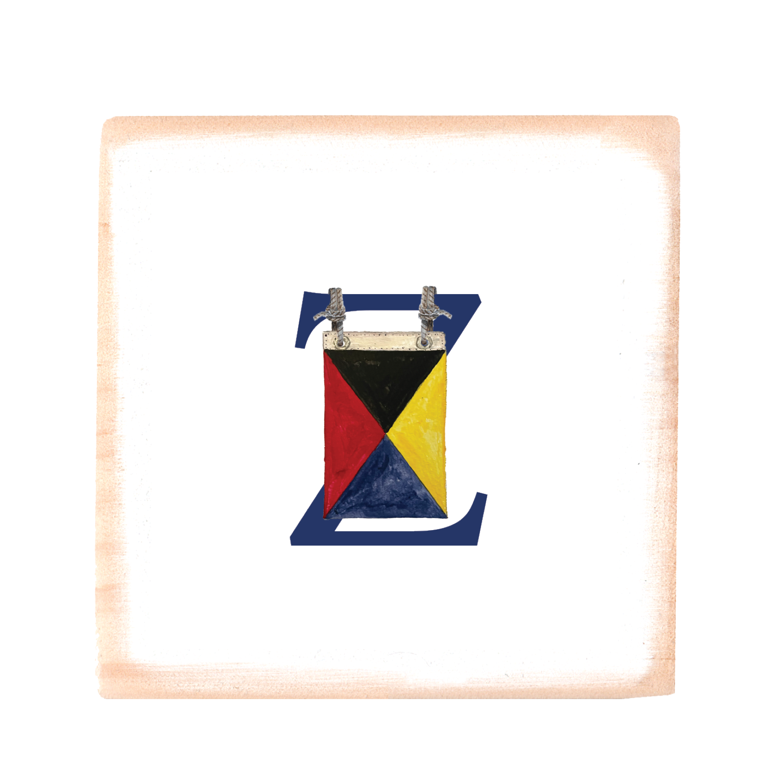 nautical alphabet - Z wood block