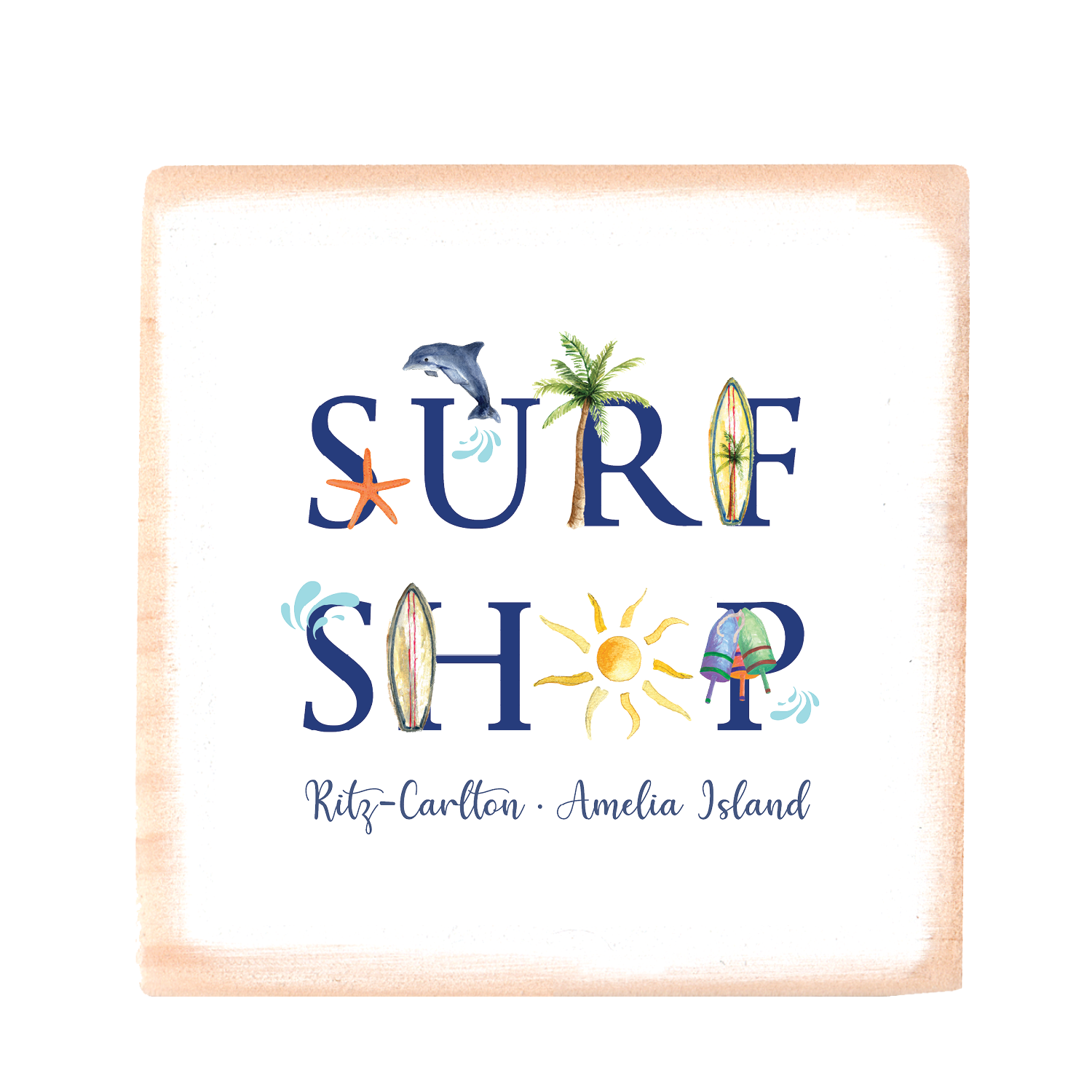 surf shop ritz carlton wood block