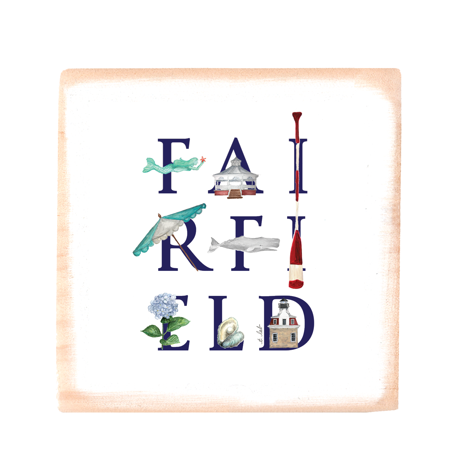 fairfield stacked wood block