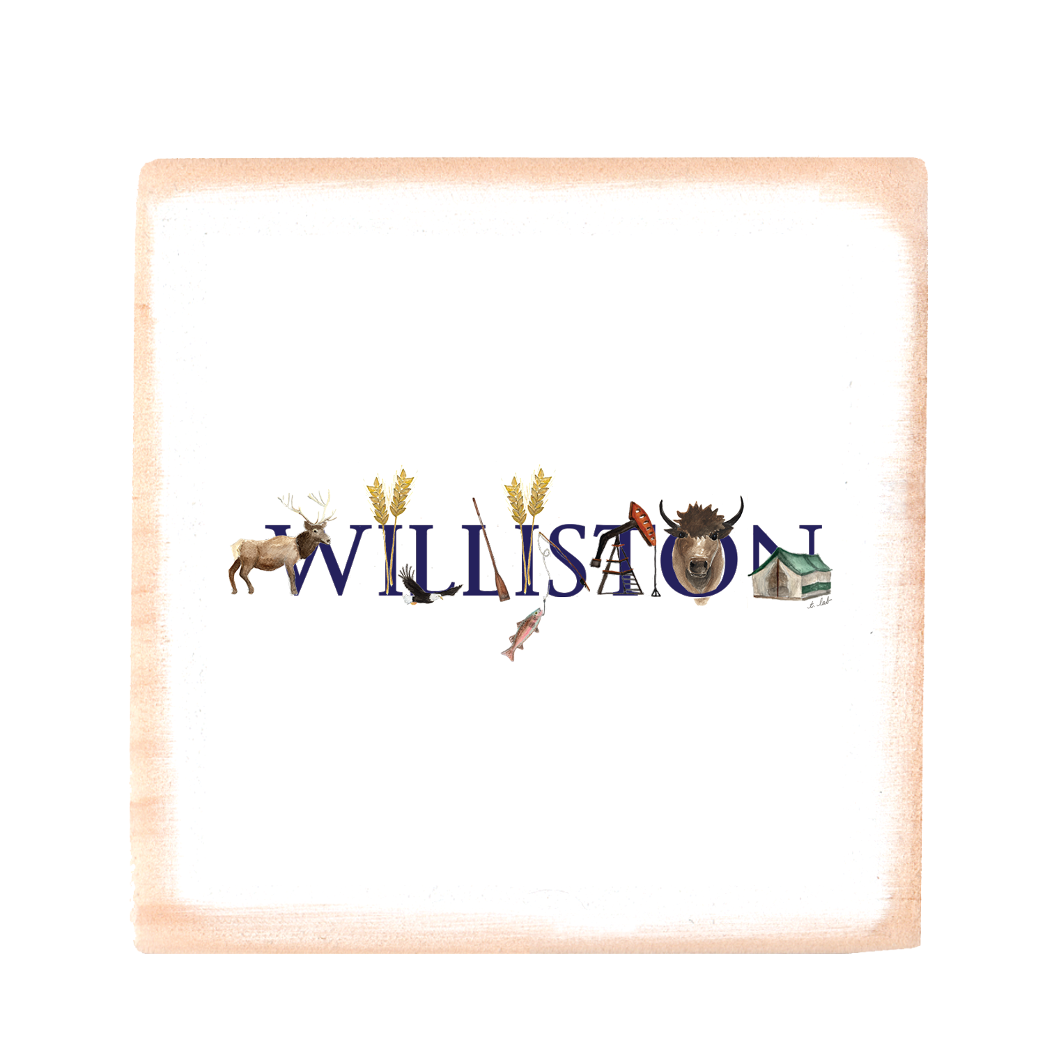williston nd wood block