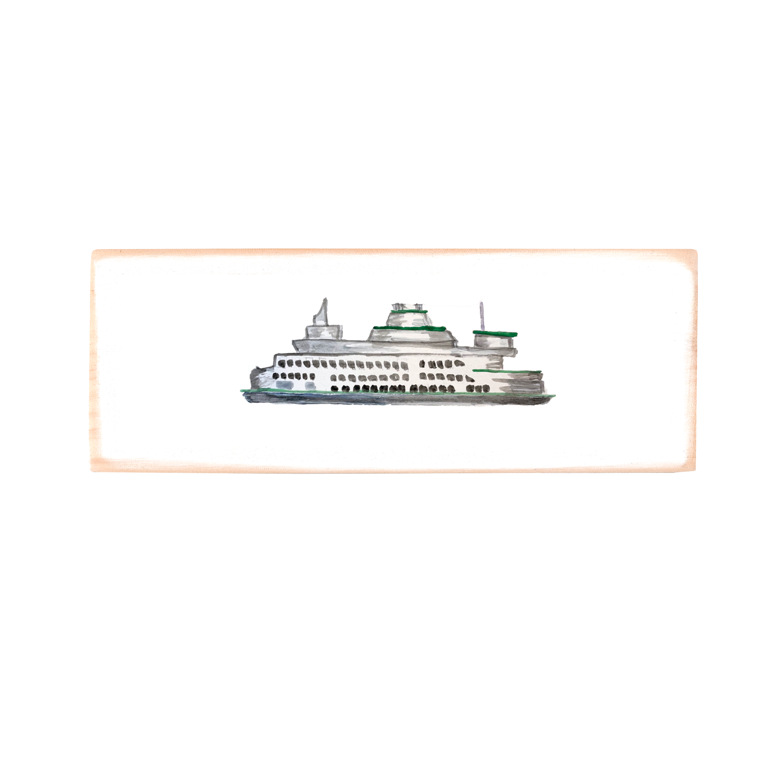 seattle ferry wood block rectangle