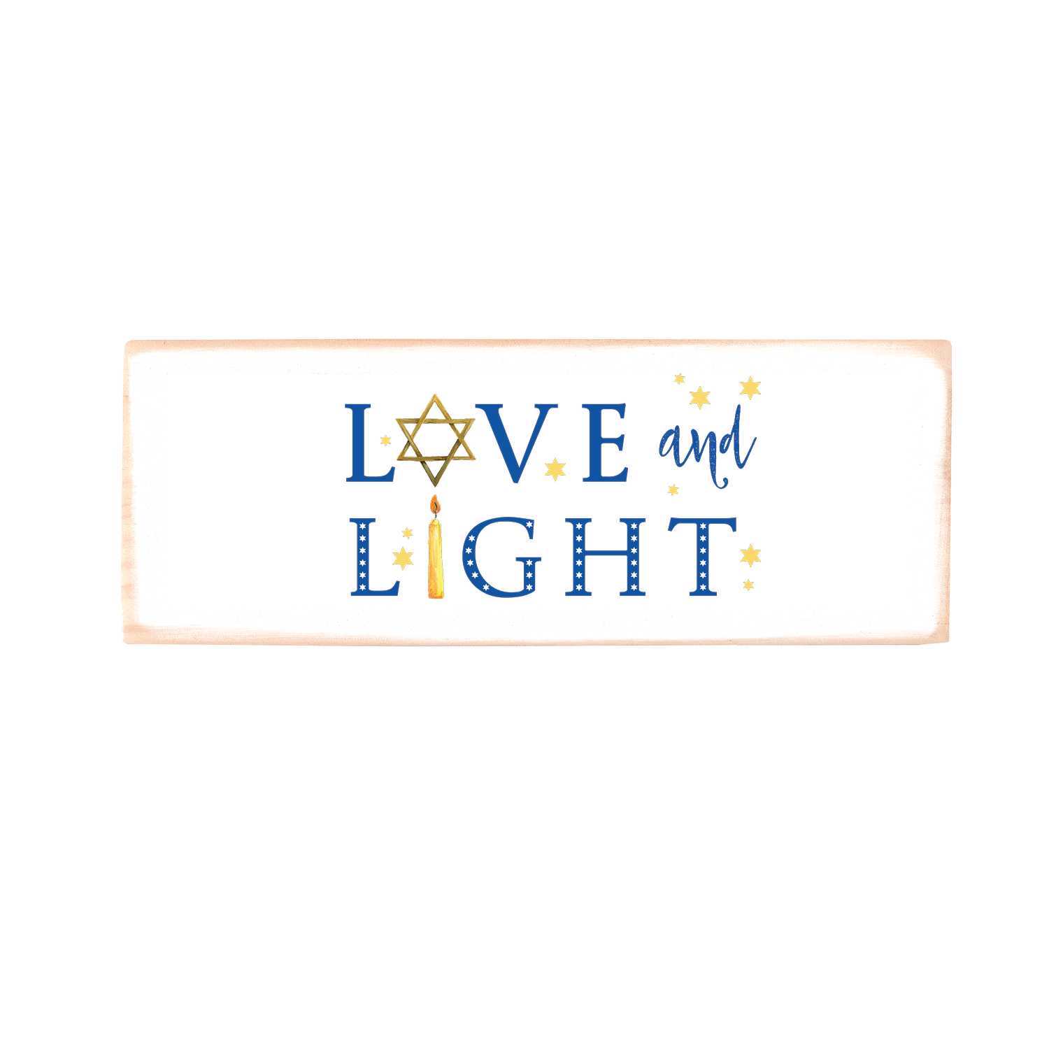 love and light wood block rectangle