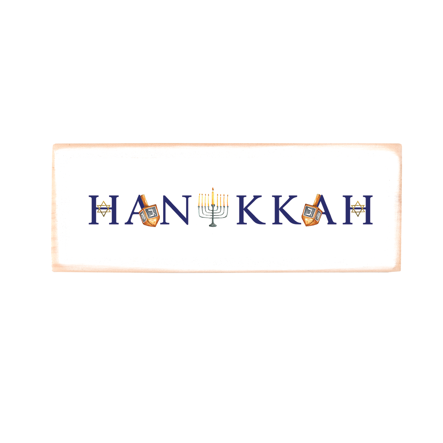 hanukkah wood block rectangle
