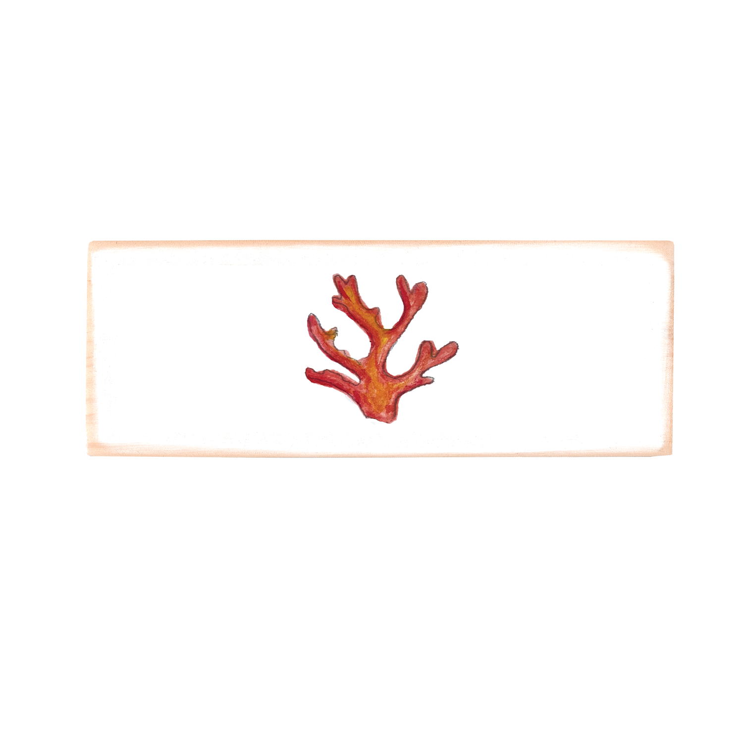 coral orange wood block rectangle