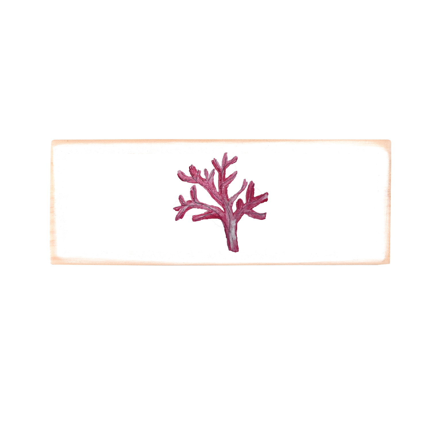 coral pink wood block rectangle