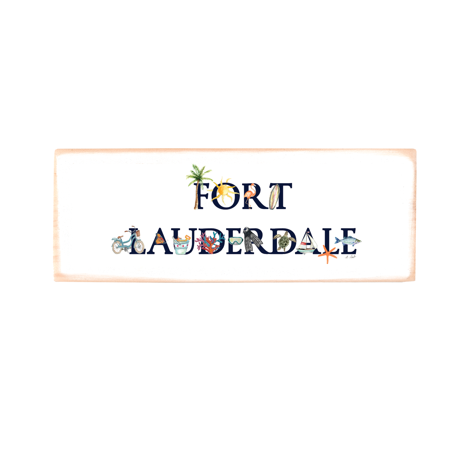 fort lauderdale wood block rectangle