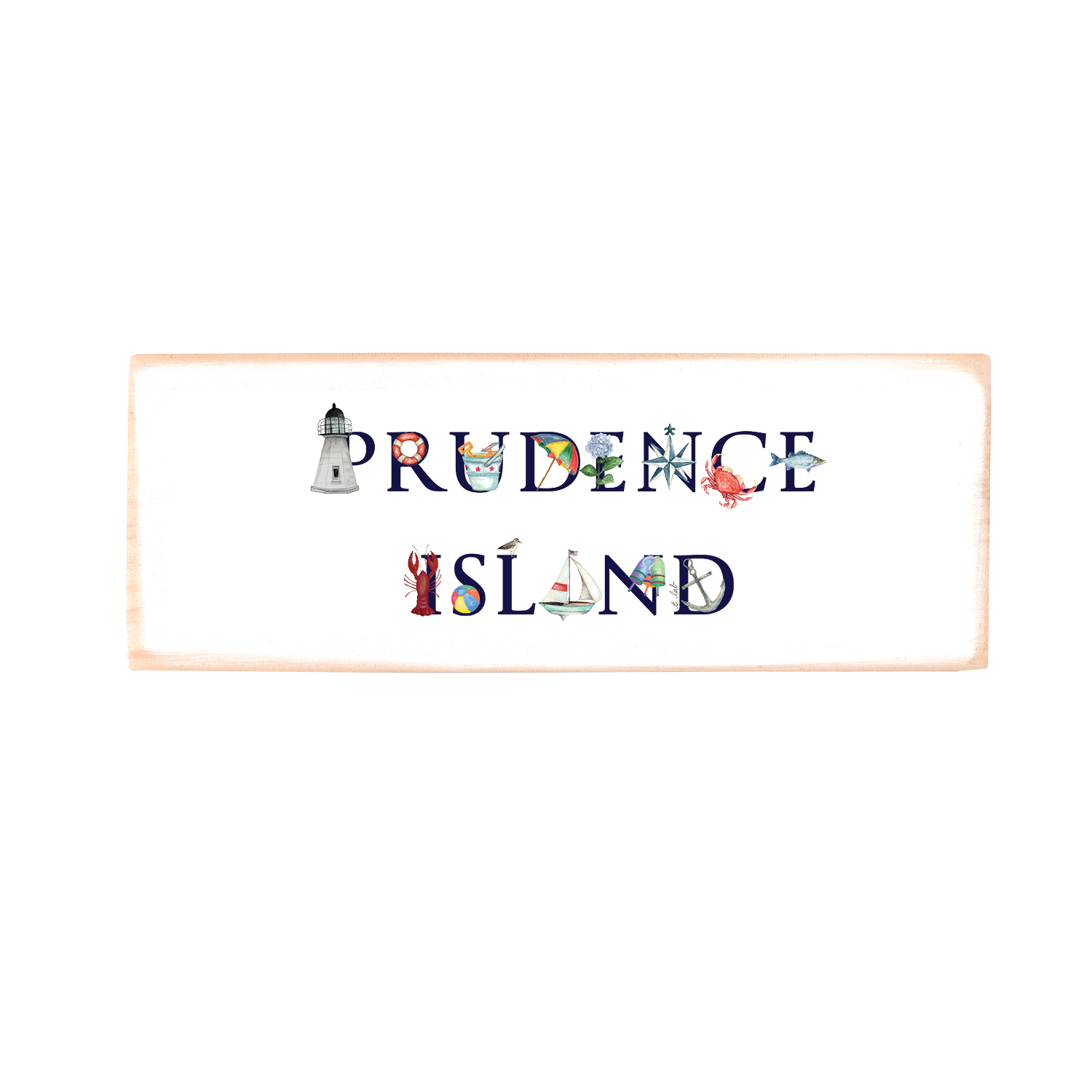 prudence island wood block rectangle