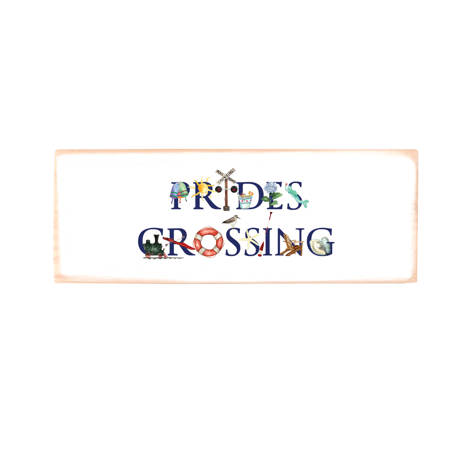 prides crossing wood block rectangle