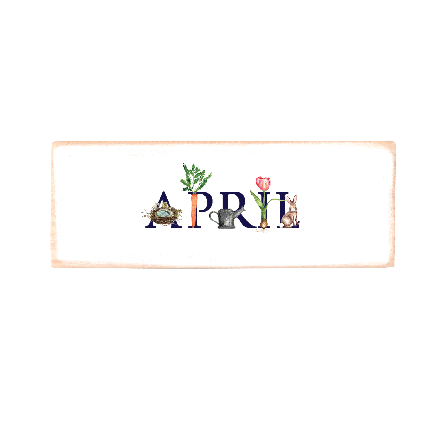 april wood block rectangle