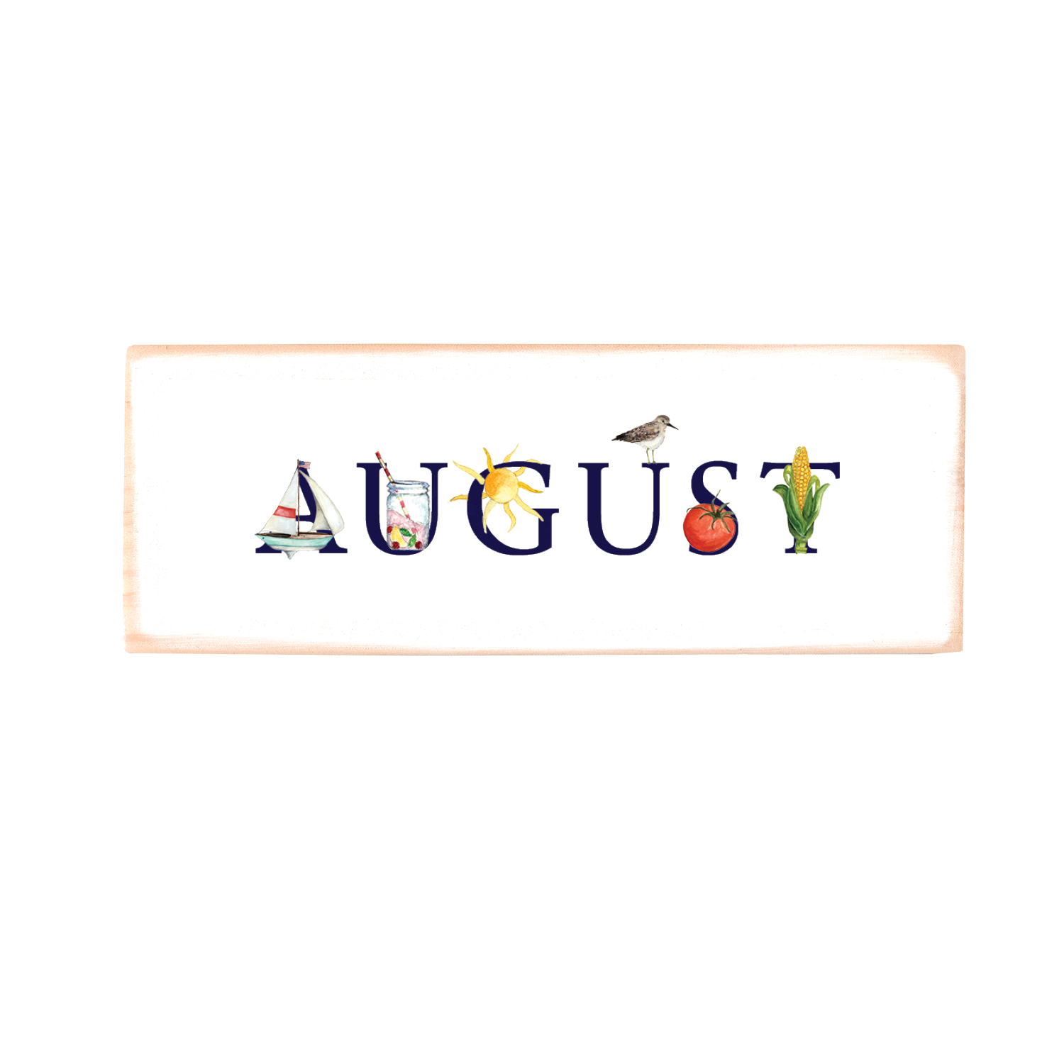 august wood block rectangle