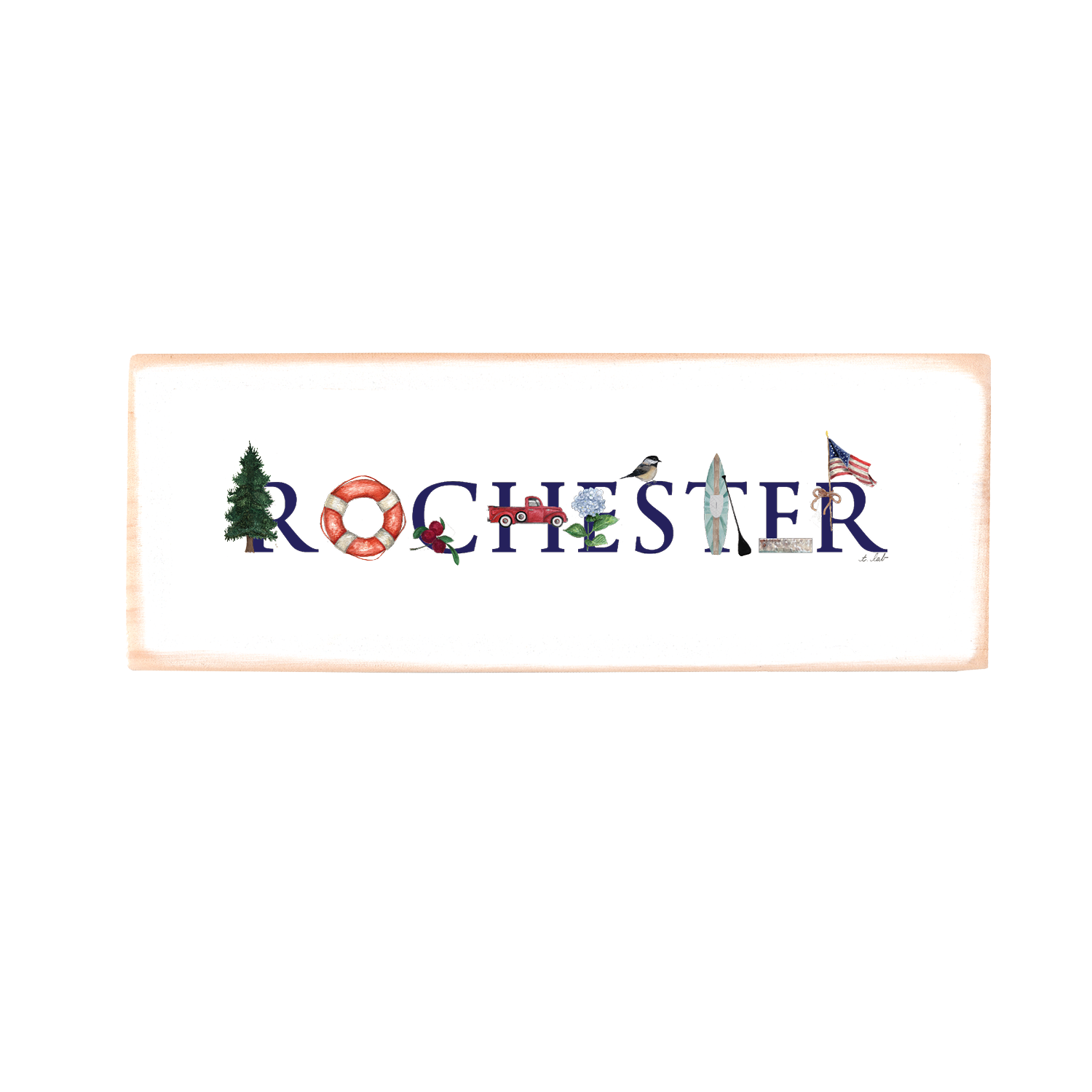 rochester wood block rectangle