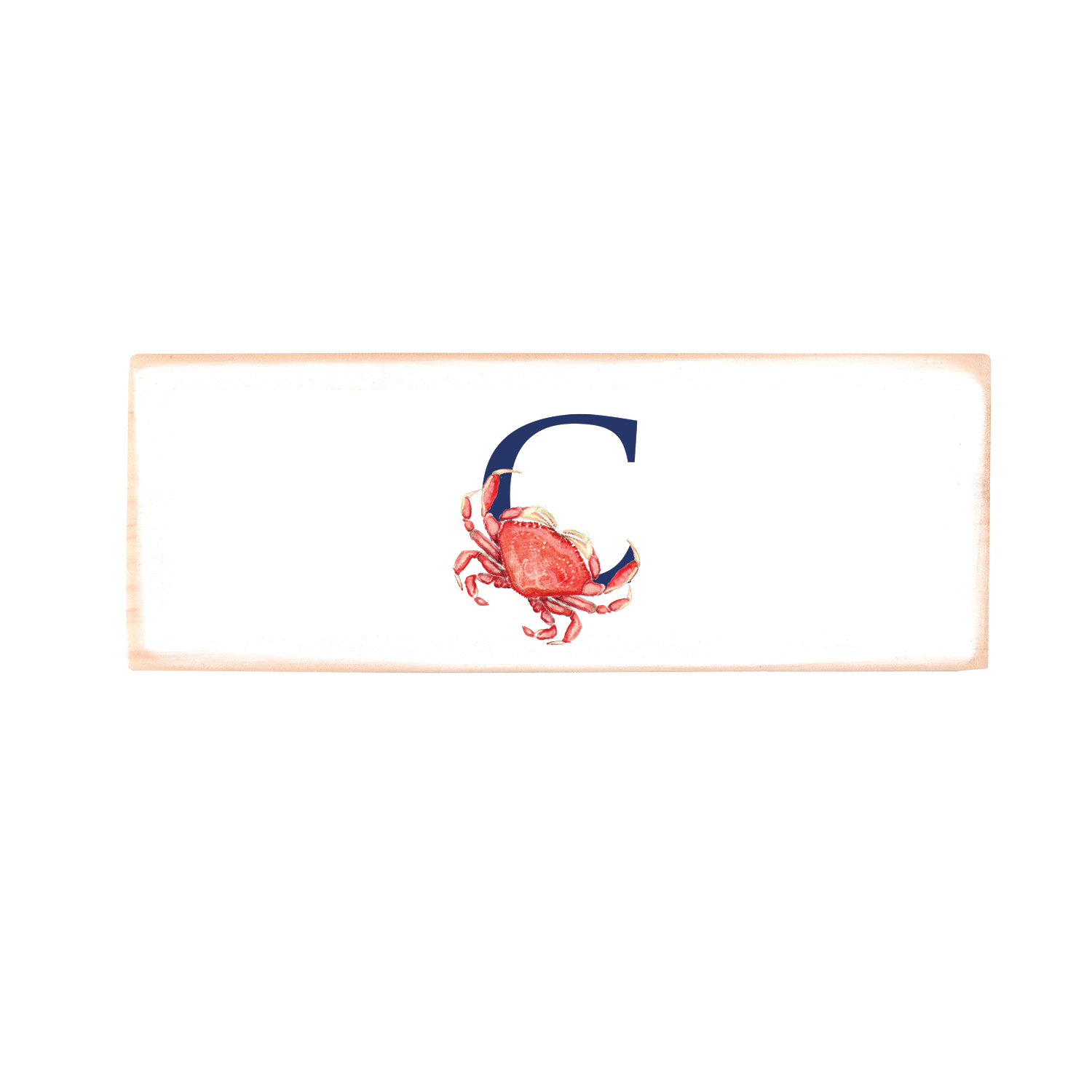 nautical alphabet - C wood block rectangle