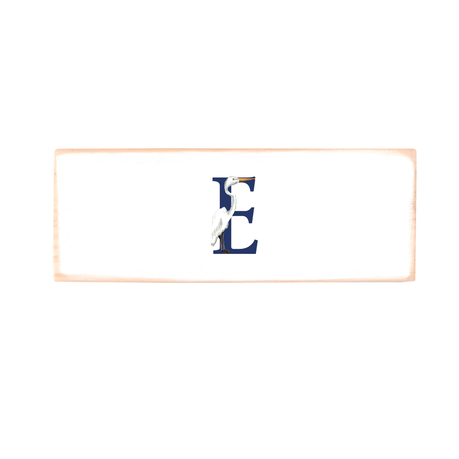 nautical alphabet - E wood block rectangle