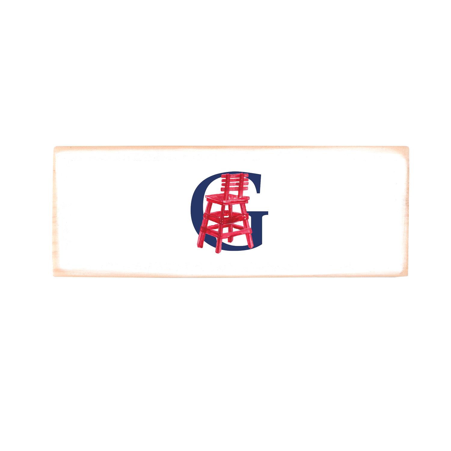 nautical alphabet - G wood block rectangle