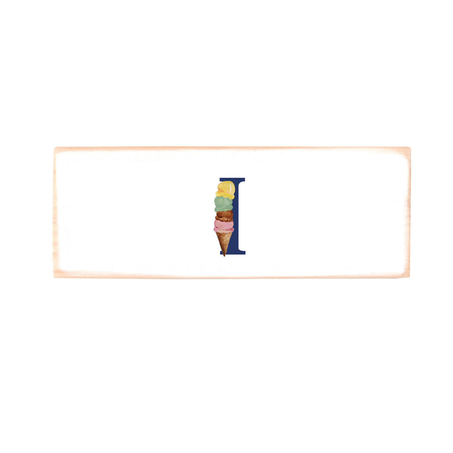 nautical alphabet - I wood block rectangle