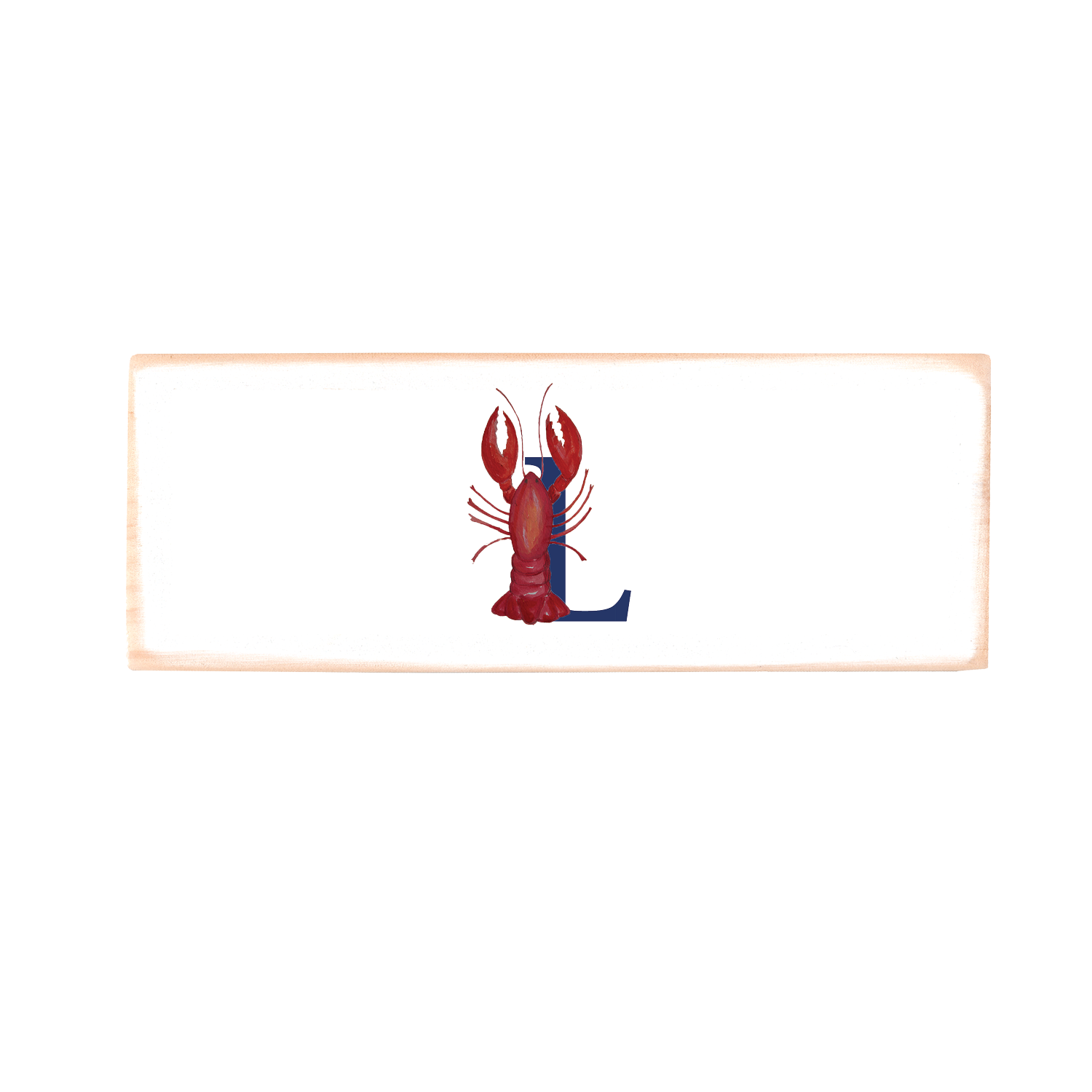 nautical alphabet - L wood block rectangle