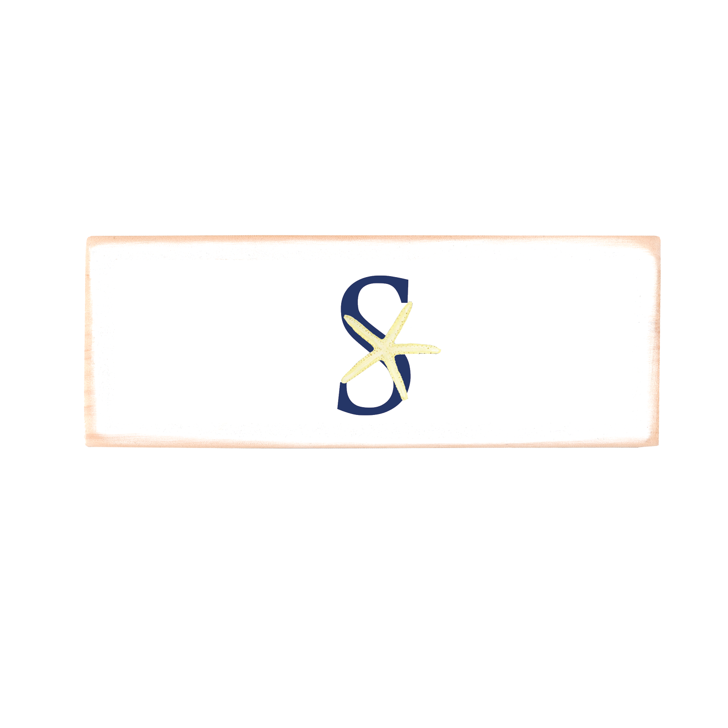 nautical alphabet - S wood block rectangle