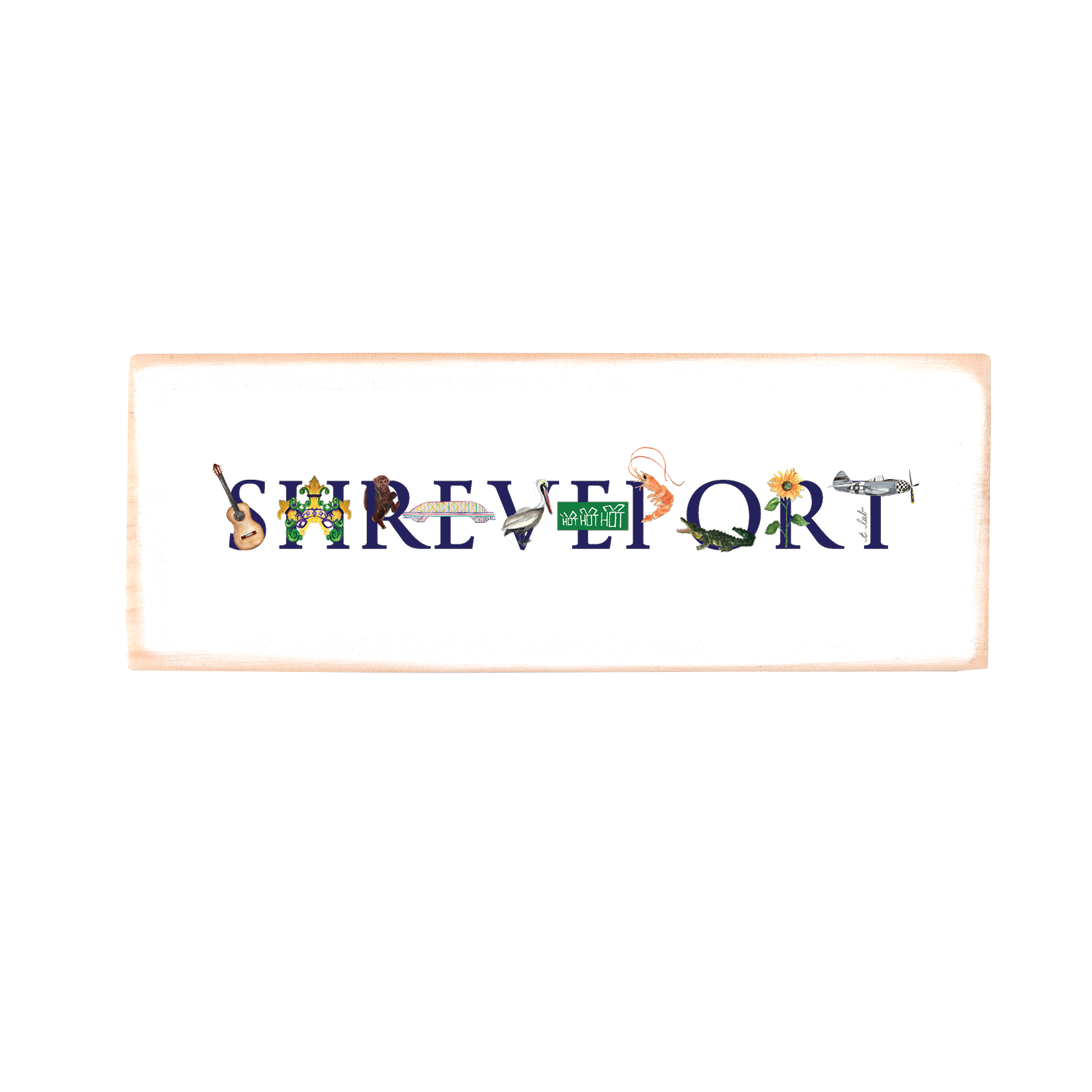 shreveport wood block rectangle