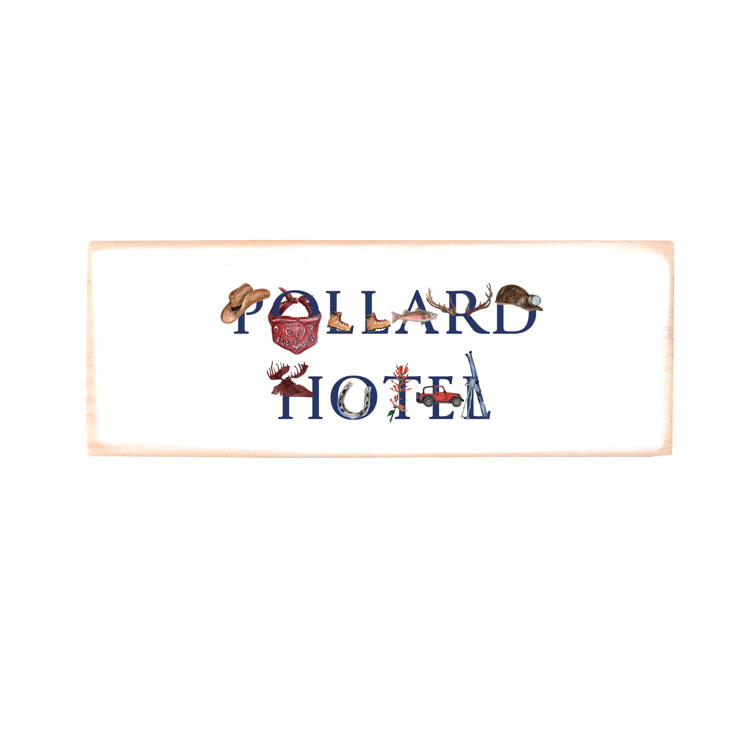 pollard hotel wood block rectangle