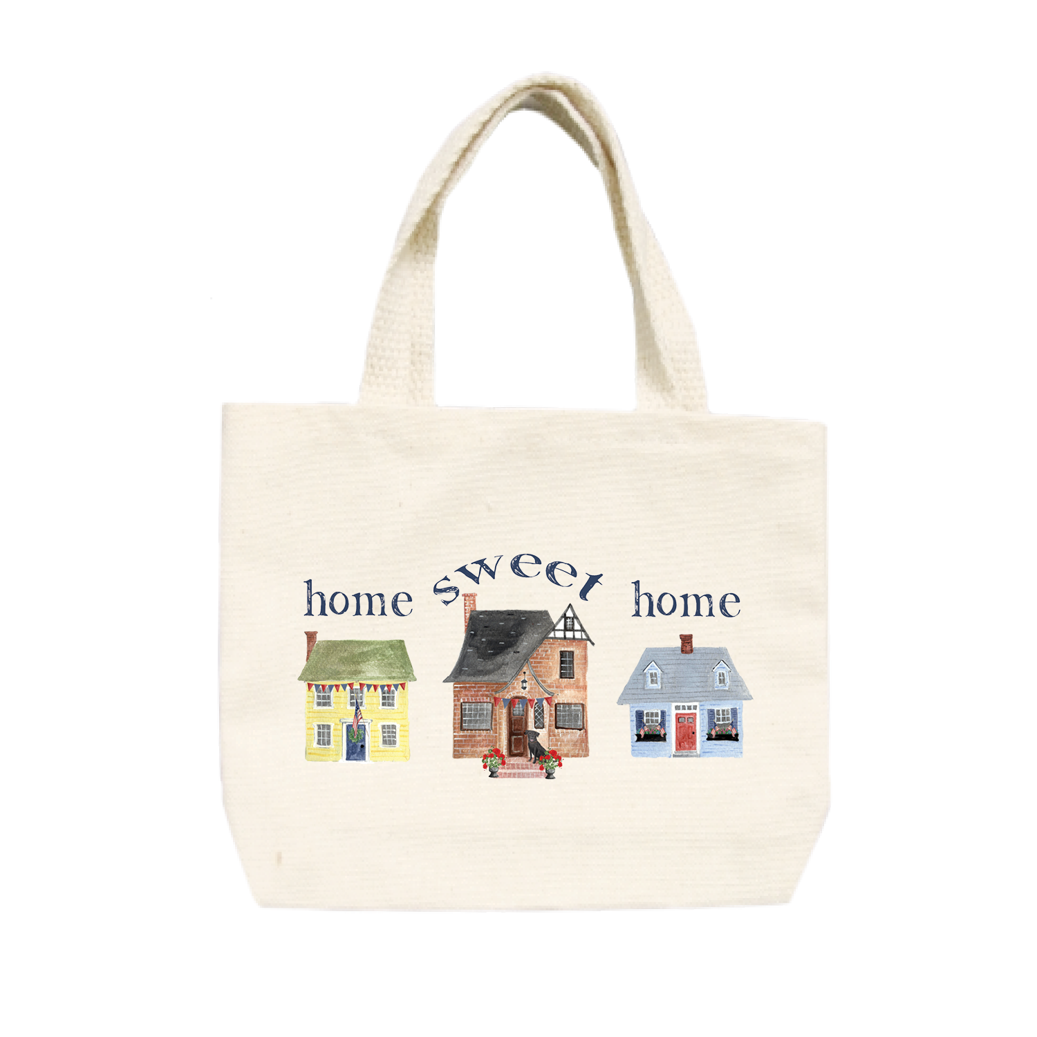 three houses patriotic home sweet home small tote