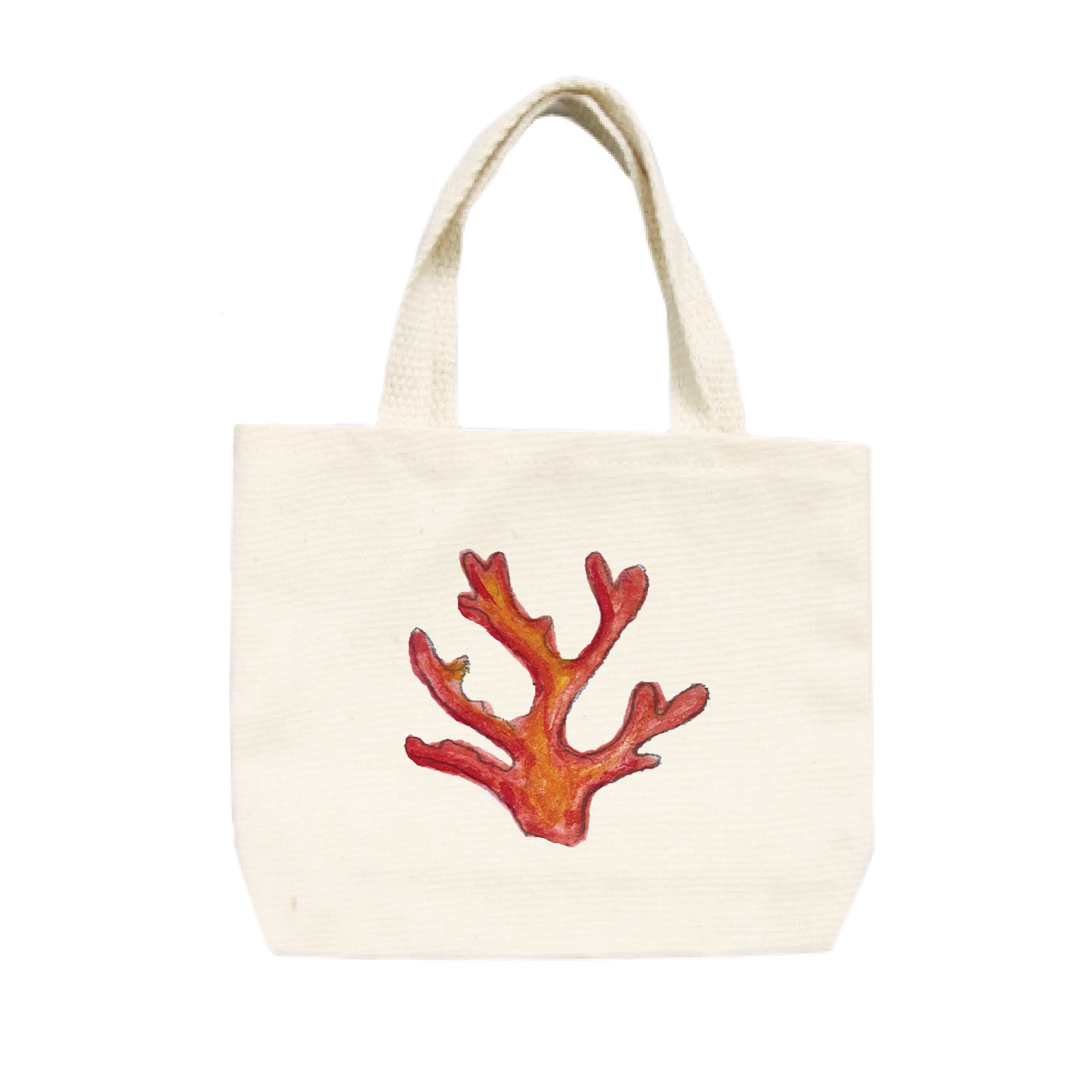 coral orange small tote