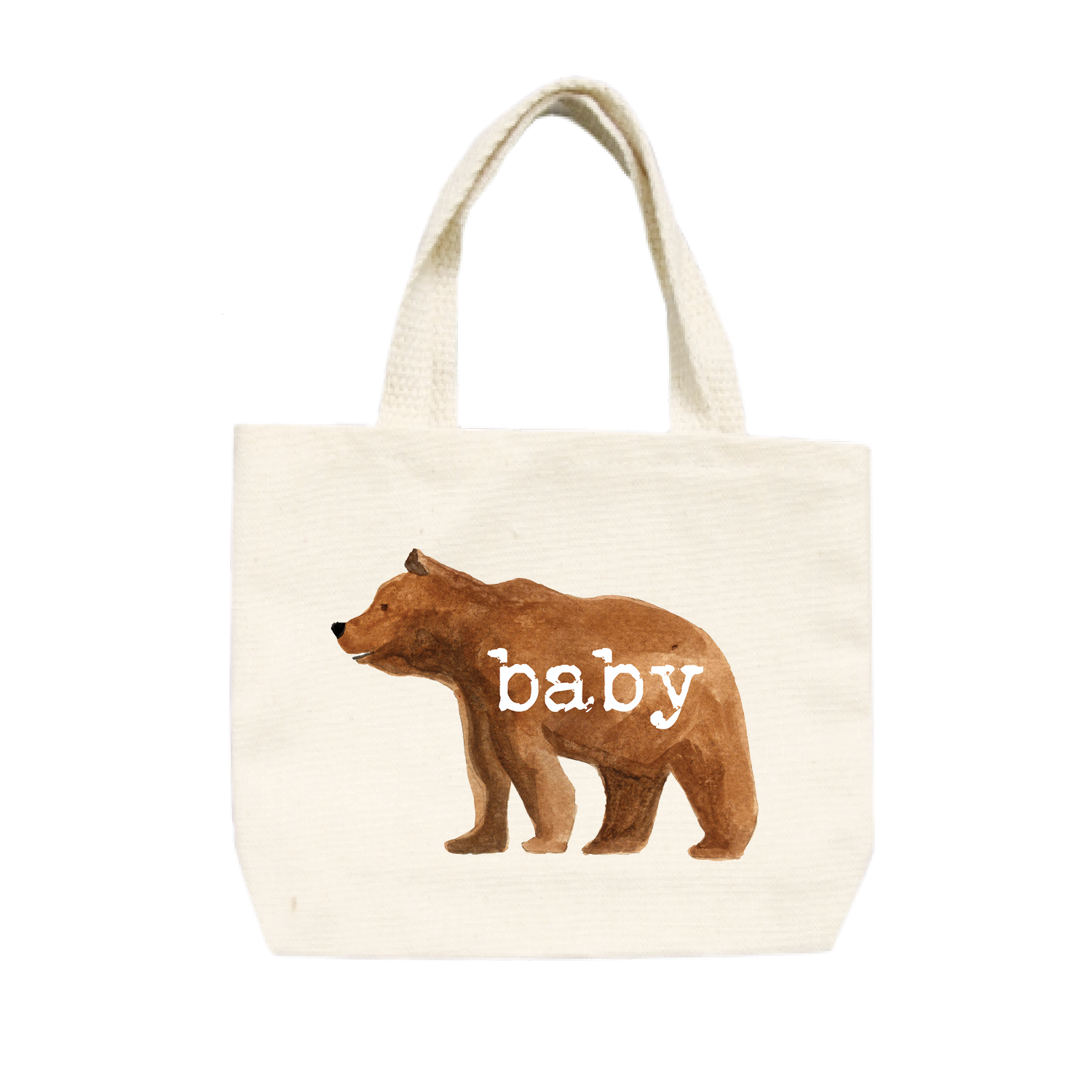 baby text bear small tote