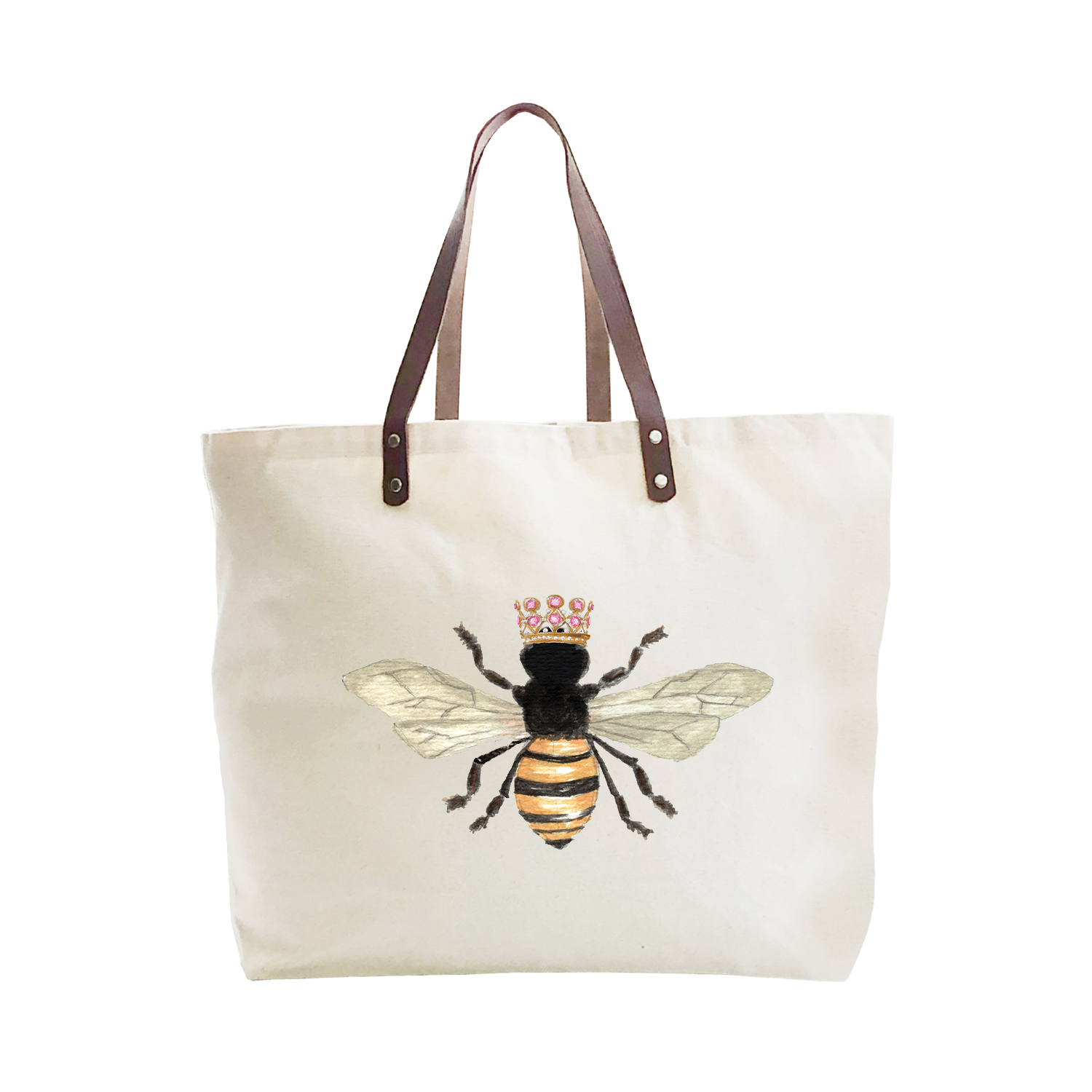 queen bee with crown large tote