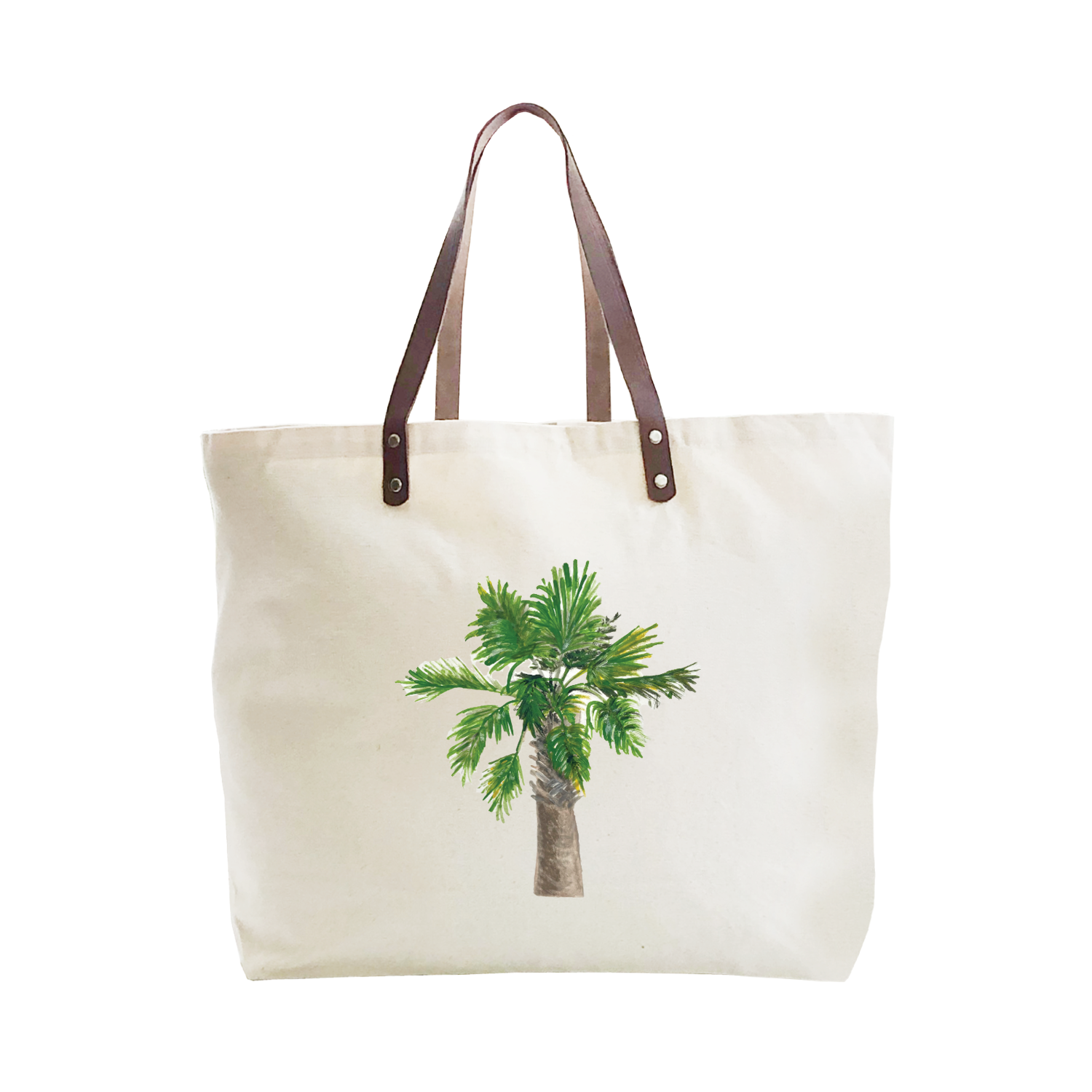 palmetto palm tree large tote