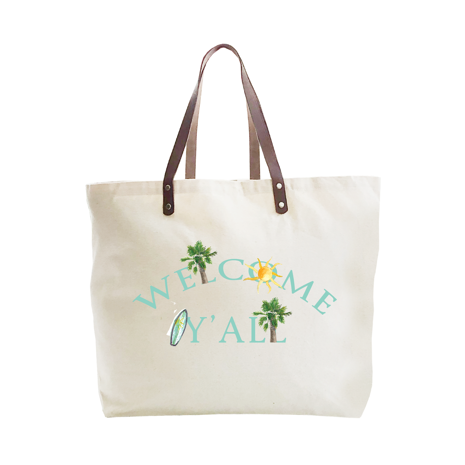 welcome y'all large tote