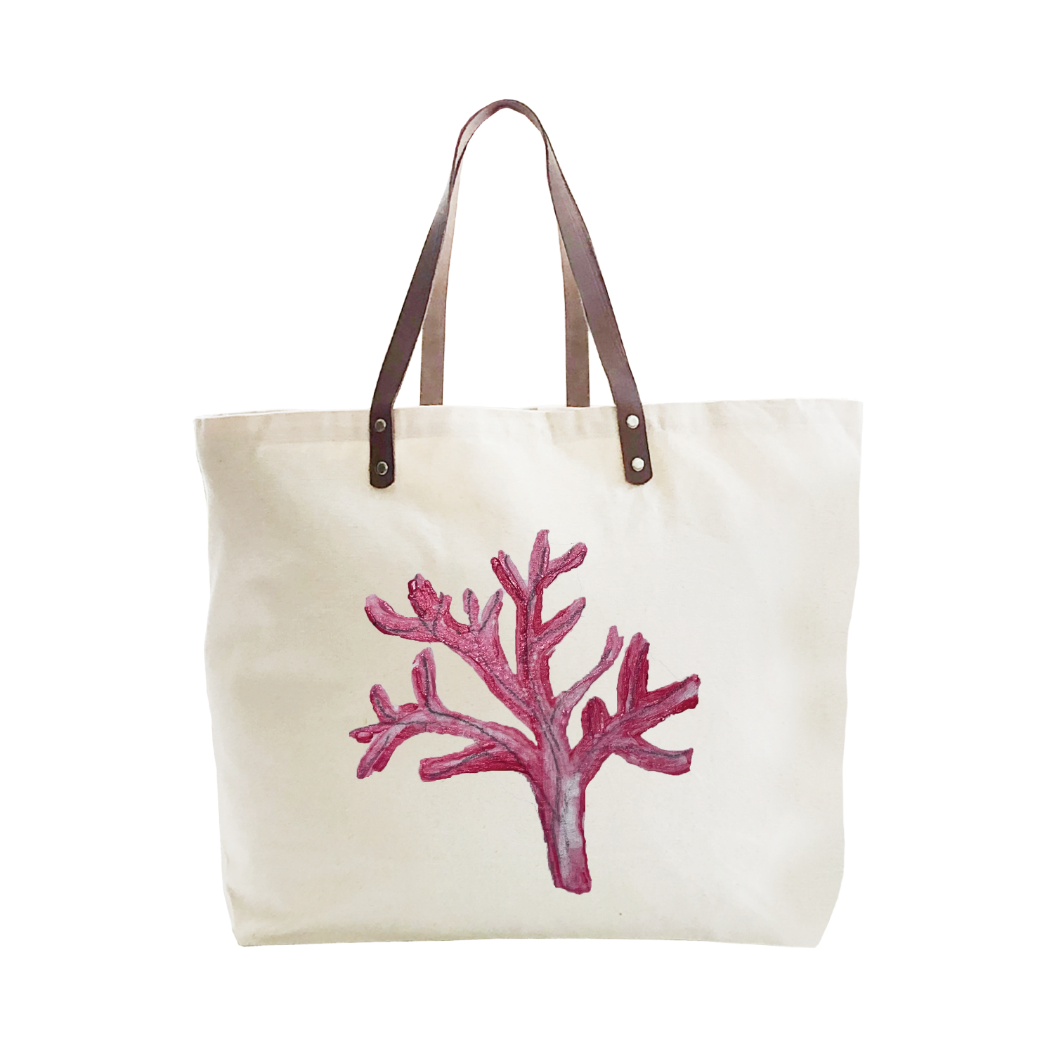 coral pink large tote