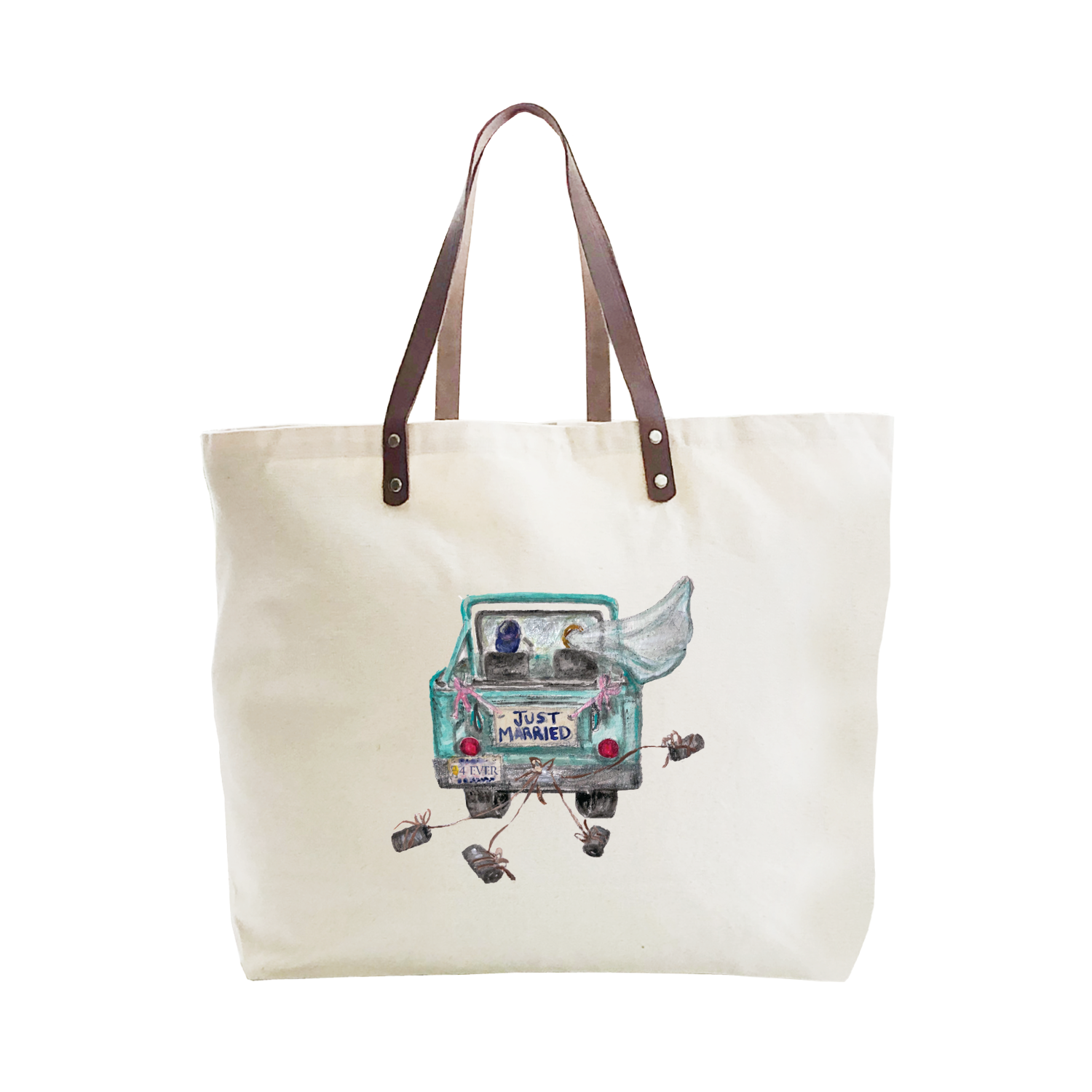 just married 4 ever jeep large tote
