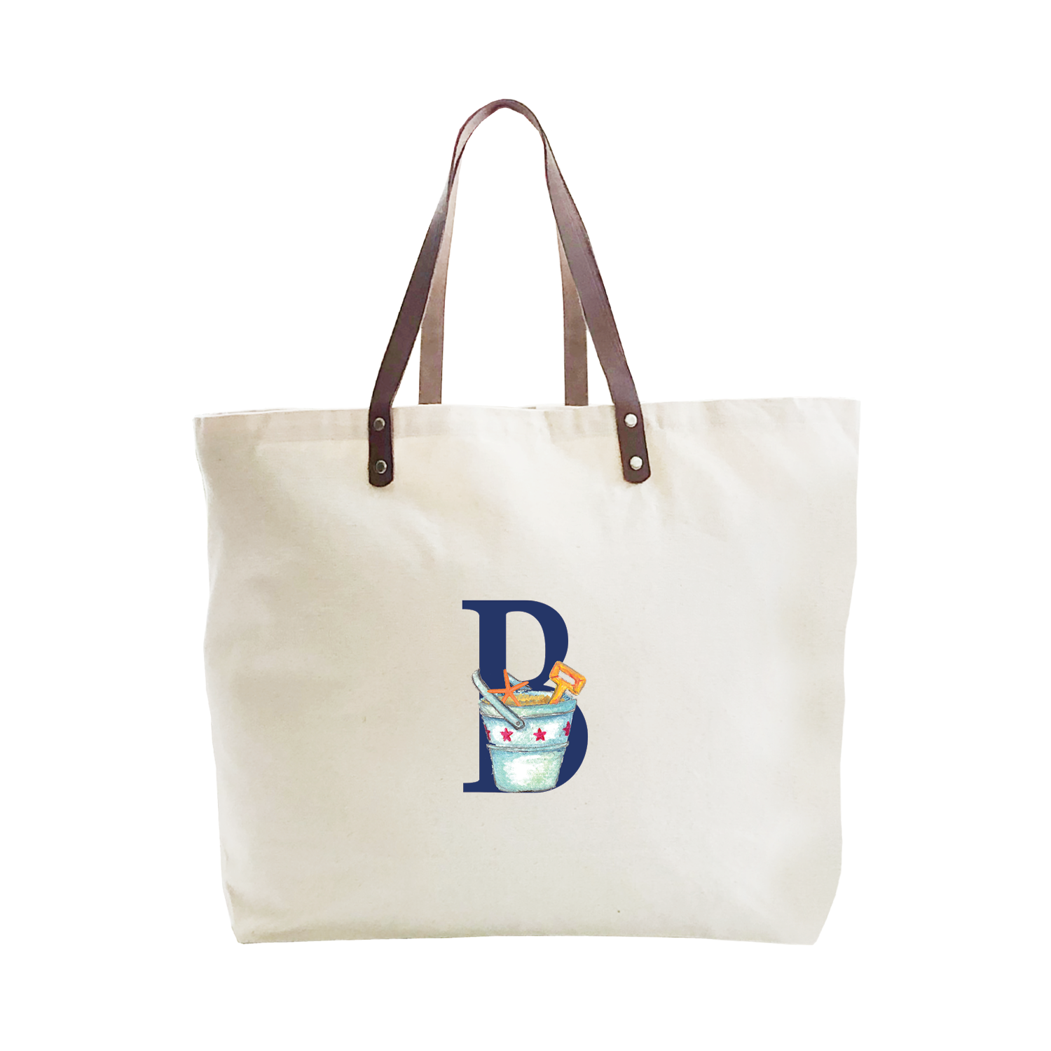 nautical alphabet - B large tote