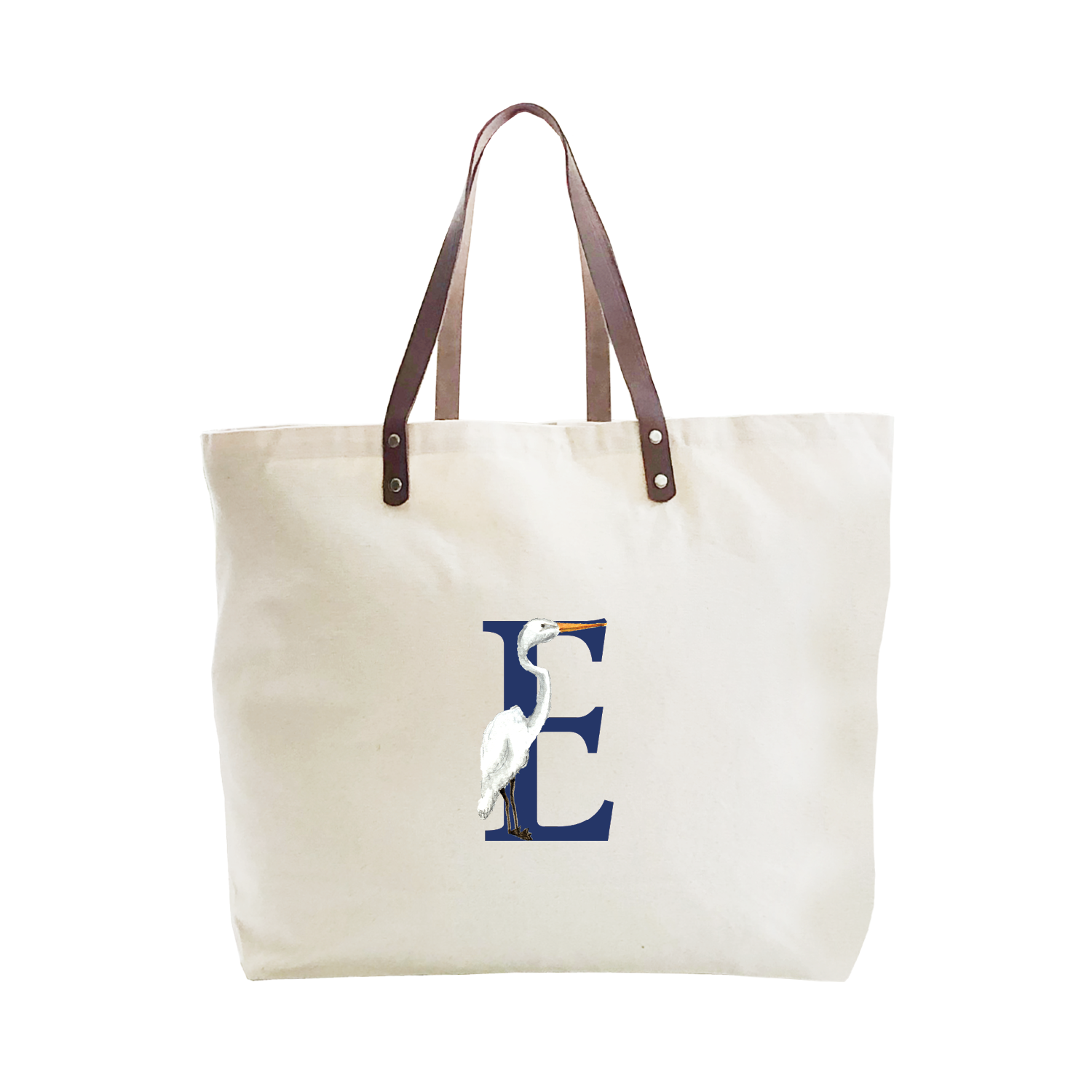 nautical alphabet - E large tote