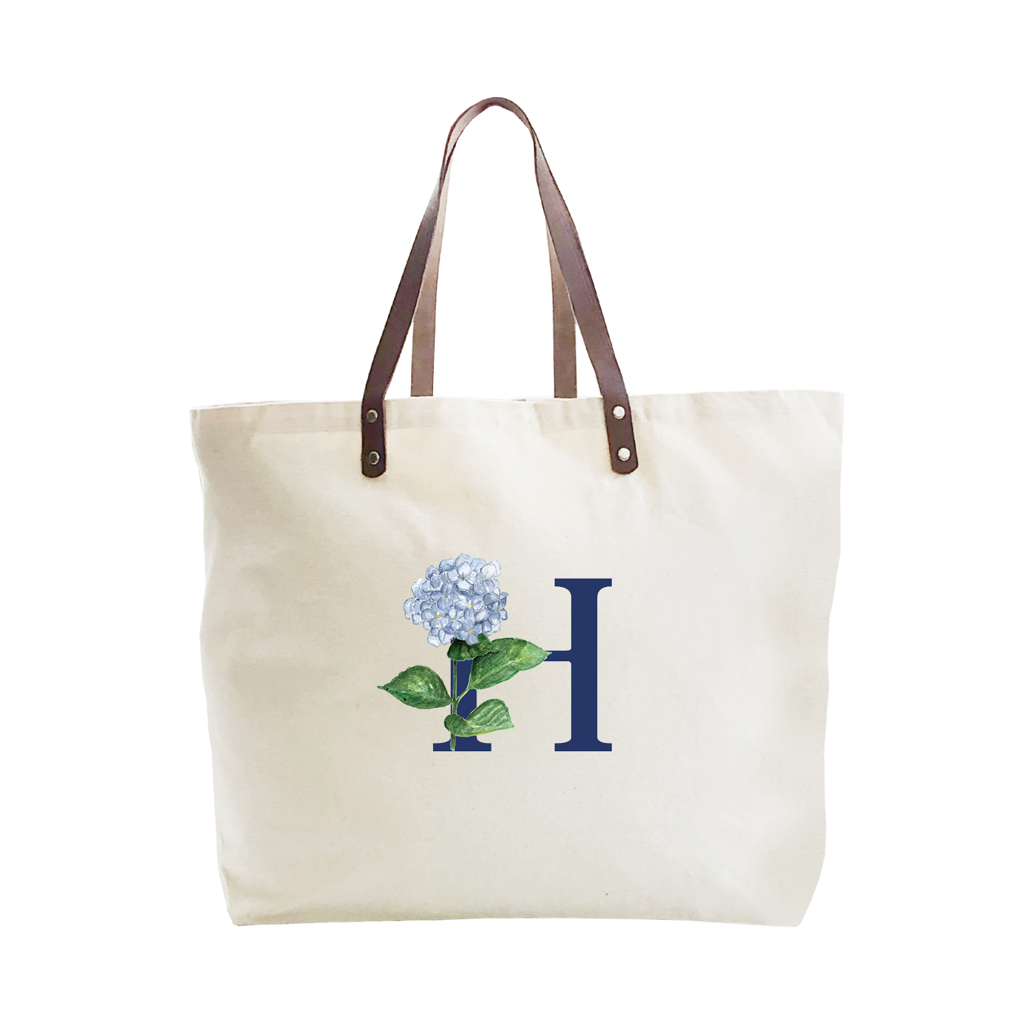 nautical alphabet - H large tote