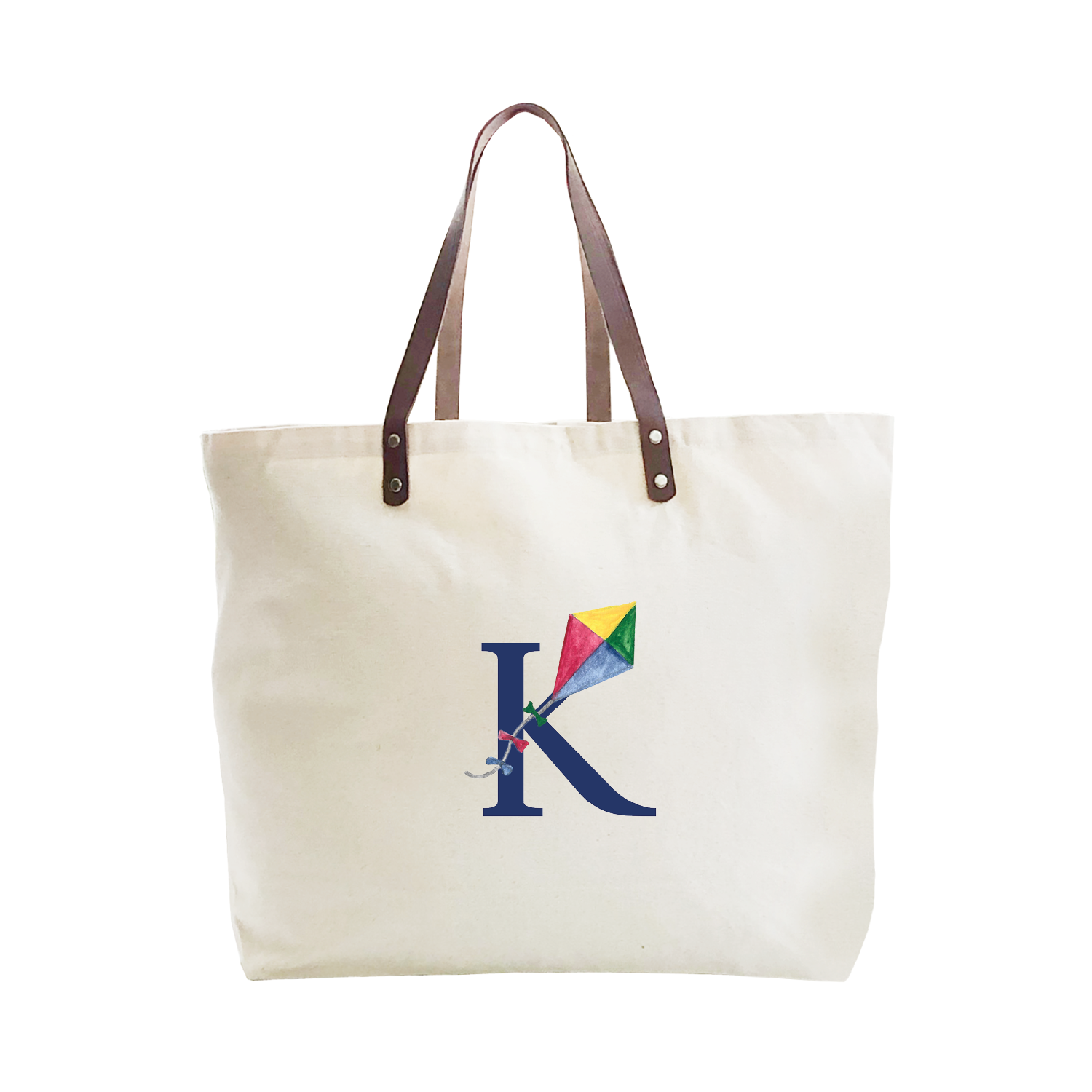 nautical alphabet - K large tote