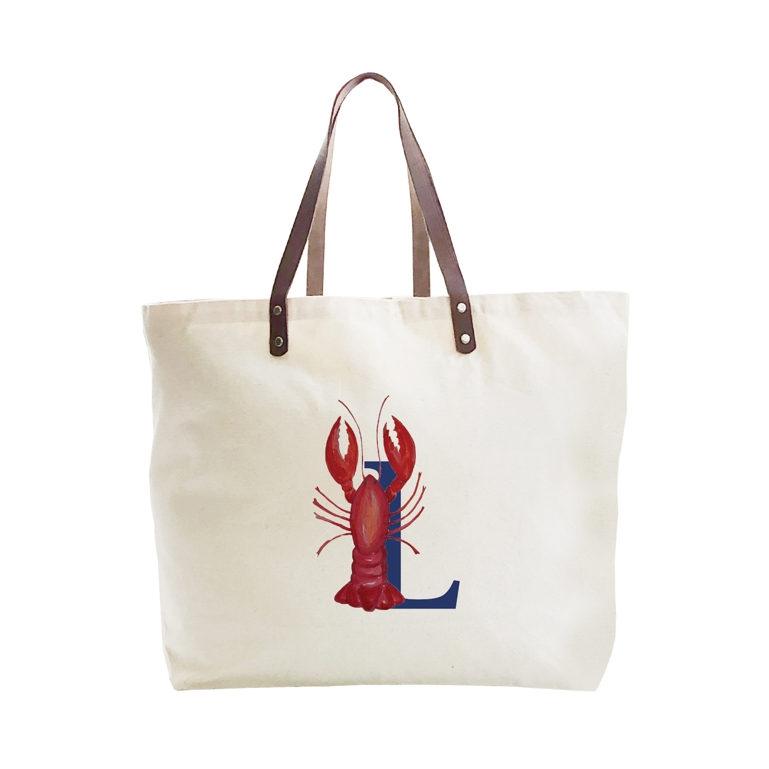nautical alphabet - L large tote