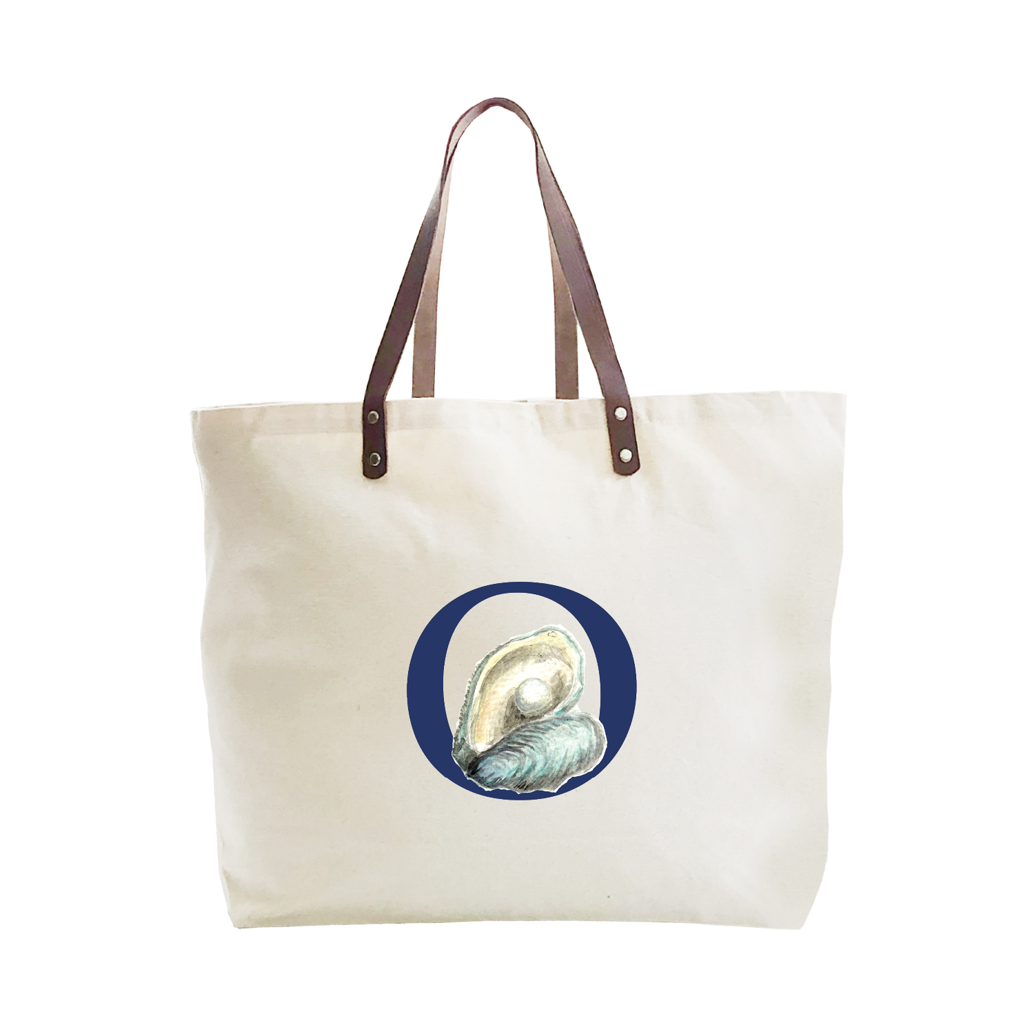 nautical alphabet - O large tote