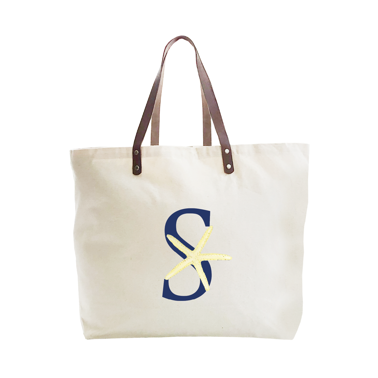 nautical alphabet - S large tote