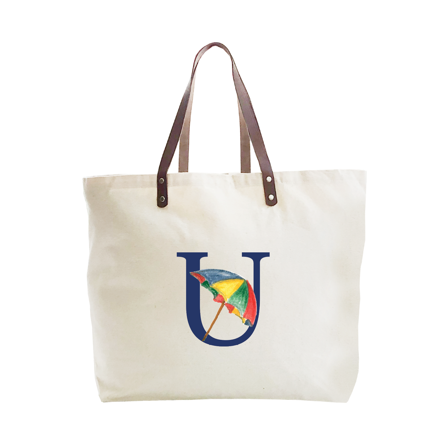 nautical alphabet - U large tote