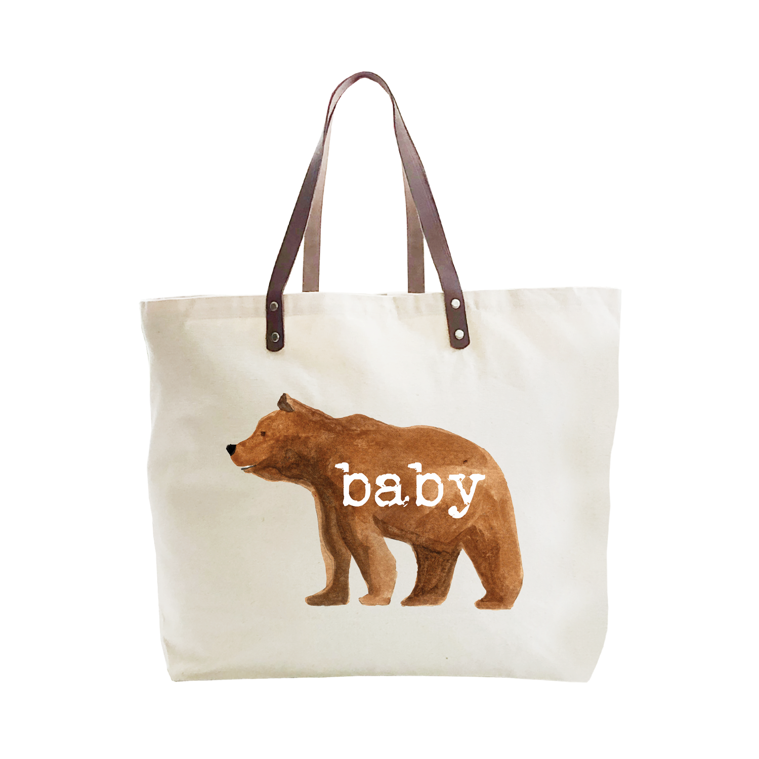 baby text bear large tote