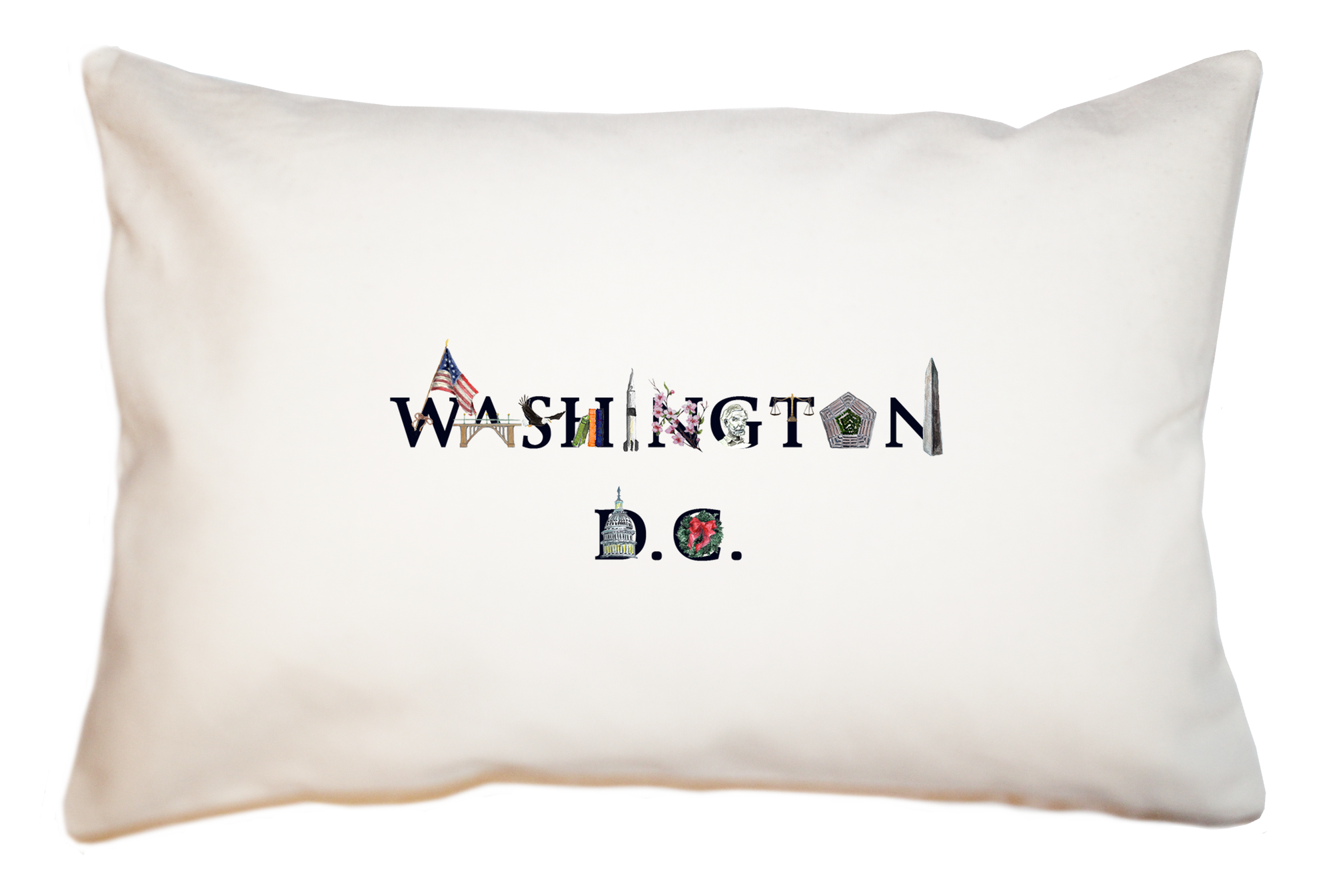 Washington DC large rectangle pillow