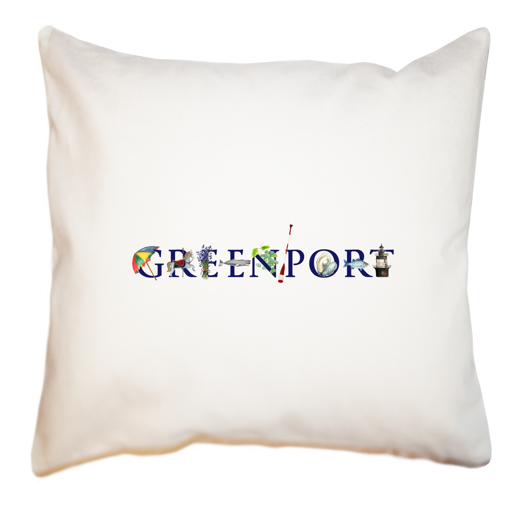 Greenport, NY square pillow