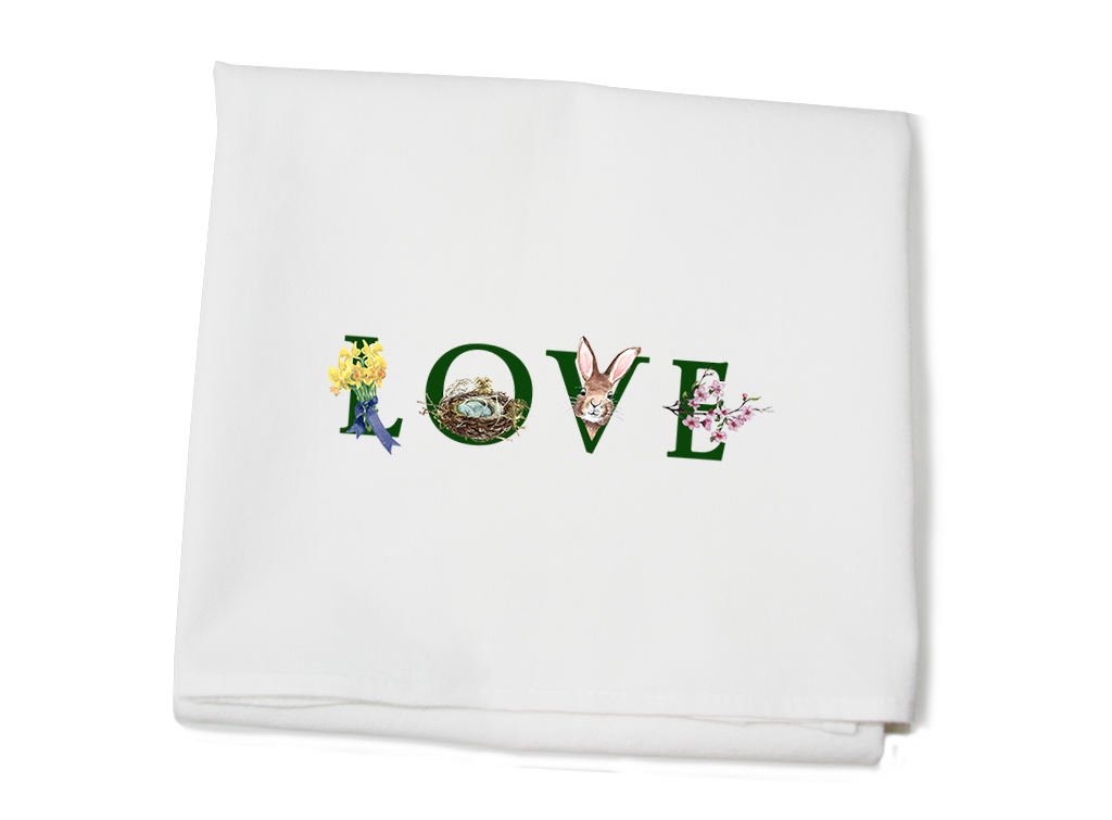 LOVE Spring flour sack towel