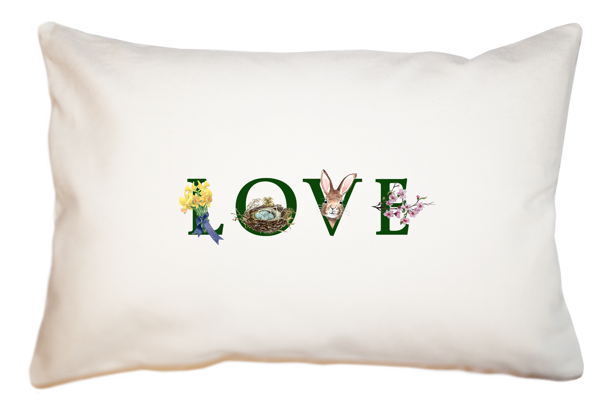 LOVE Spring large rectangle pillow