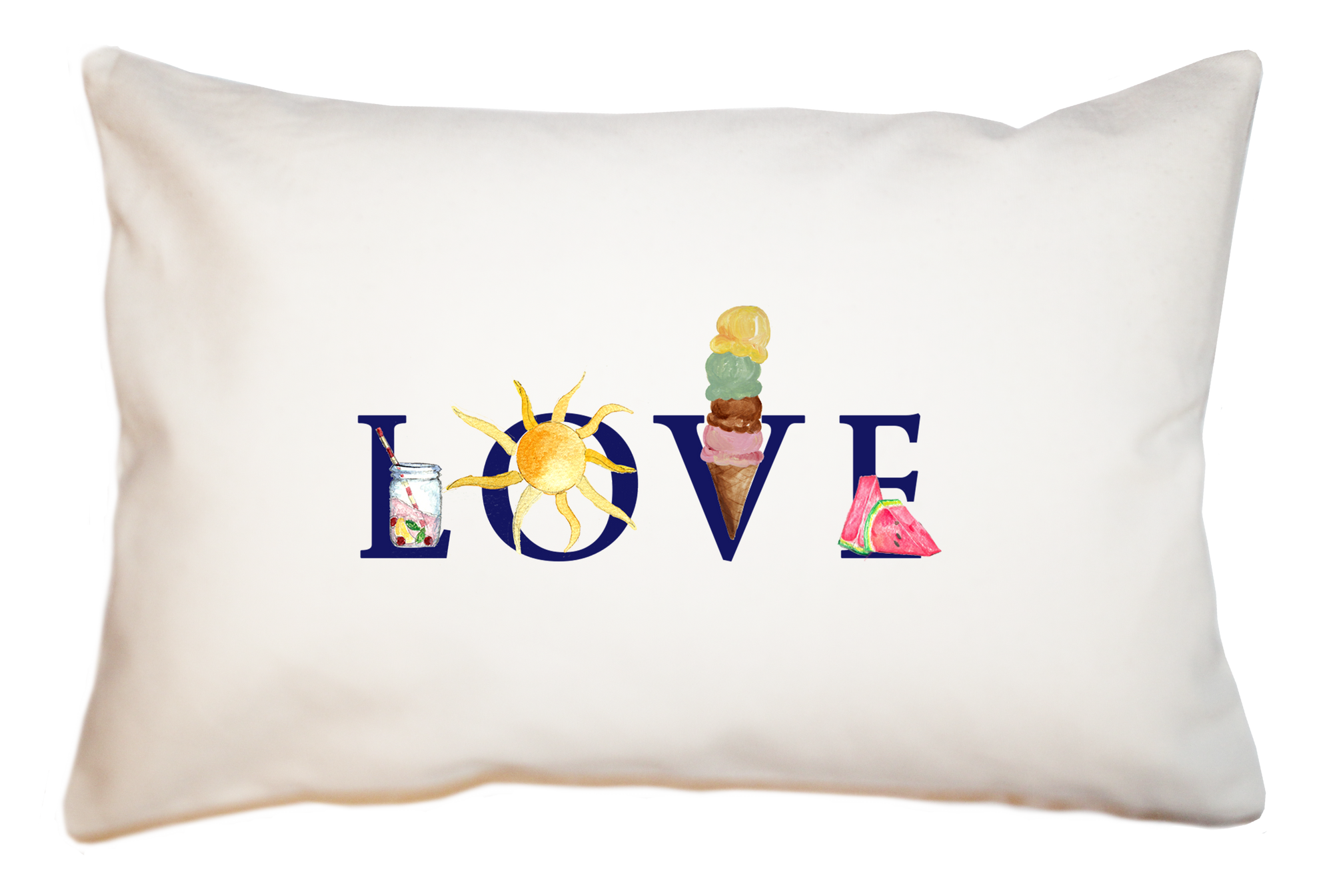LOVE Summer large rectangle pillow