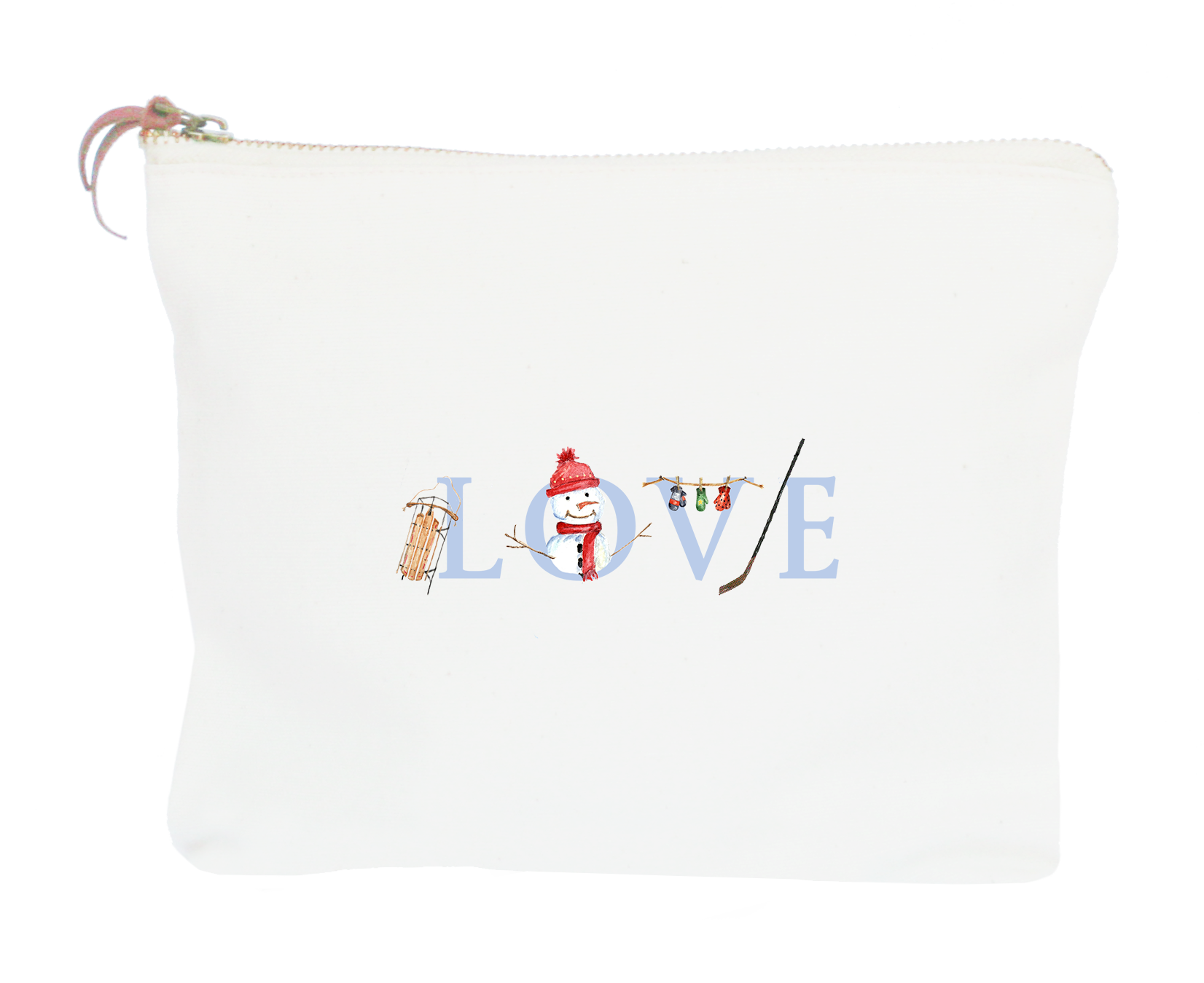 LOVE Winter zipper pouch